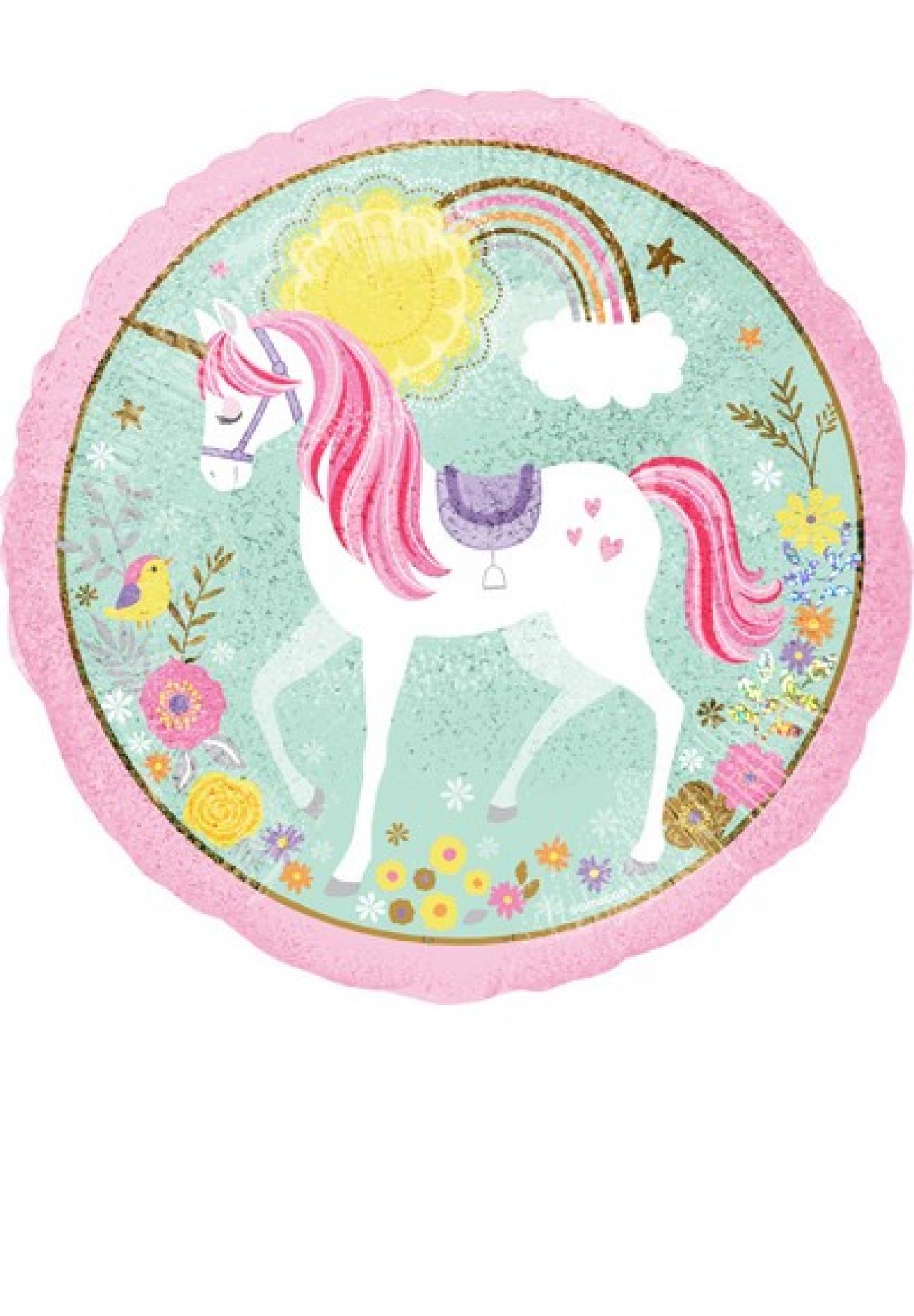 Pallone foil standard 17" - 42 cm olografico Magical Unicorn