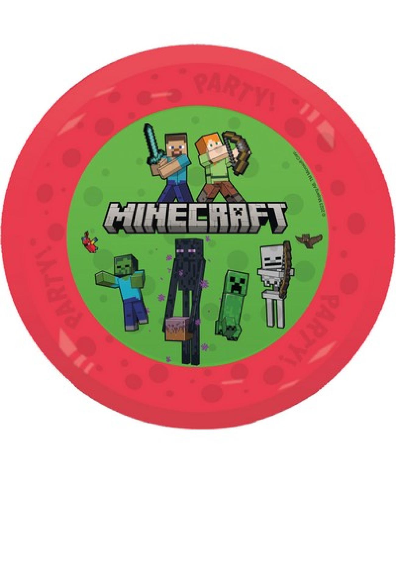 Piatti riutilizzabili 21 cm Minecraft - 4 pezzi