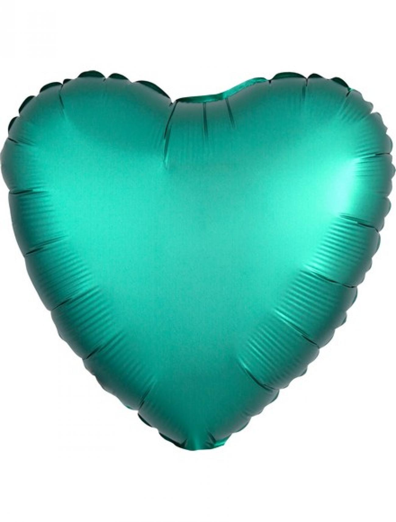 Pallone foil 17" - 42 cm cuore SATINATO Verde Giada