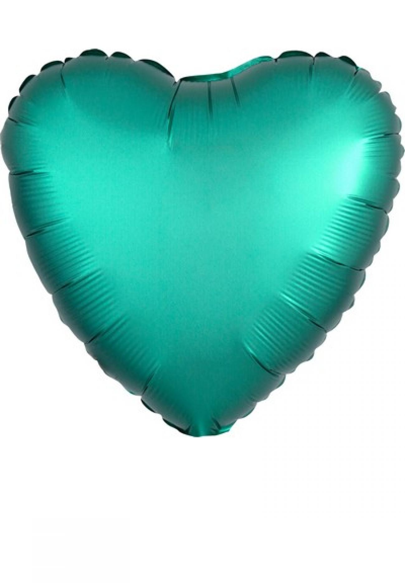 Pallone foil 17" - 42 cm cuore SATINATO Verde Giada