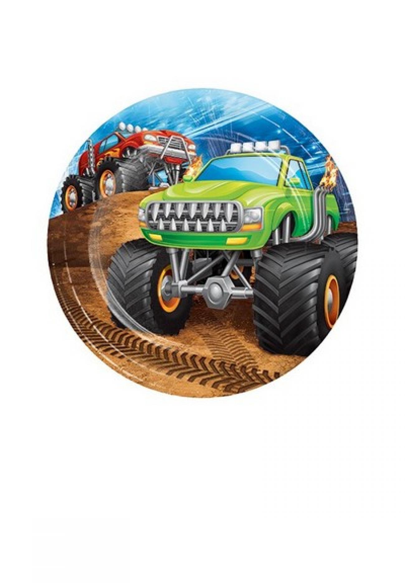 Piatto carta 18 cm Monster Truck Rally  8 pz