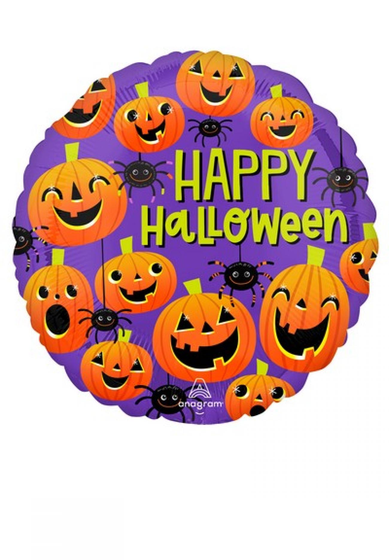 Pallone foil standard 17" - 42 cm Halloween Spiders & Pumpkins