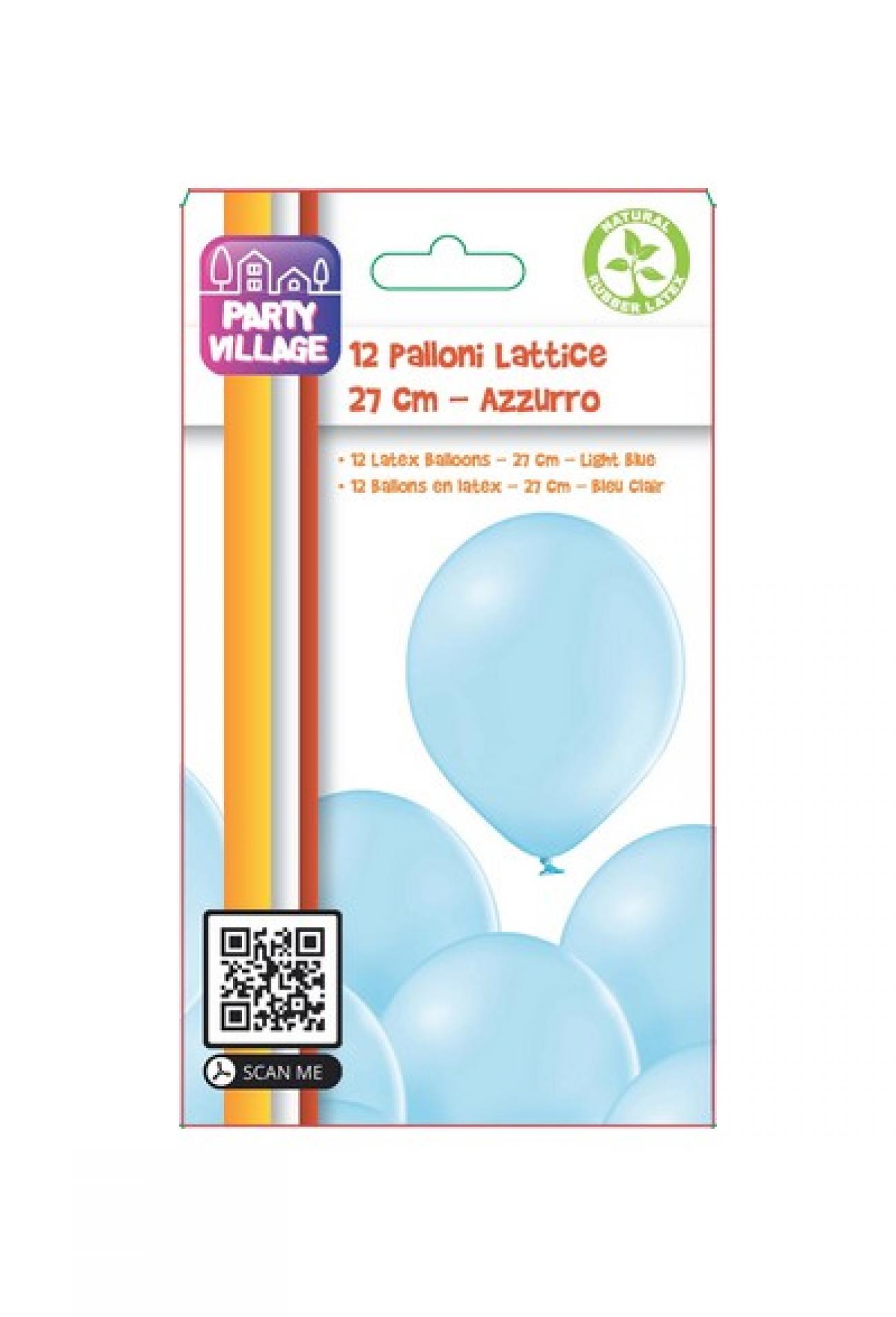 Pallone lattice 10,5" - 27 cm azzurro - Retail NUOVO PACKAGING 11x20 cm