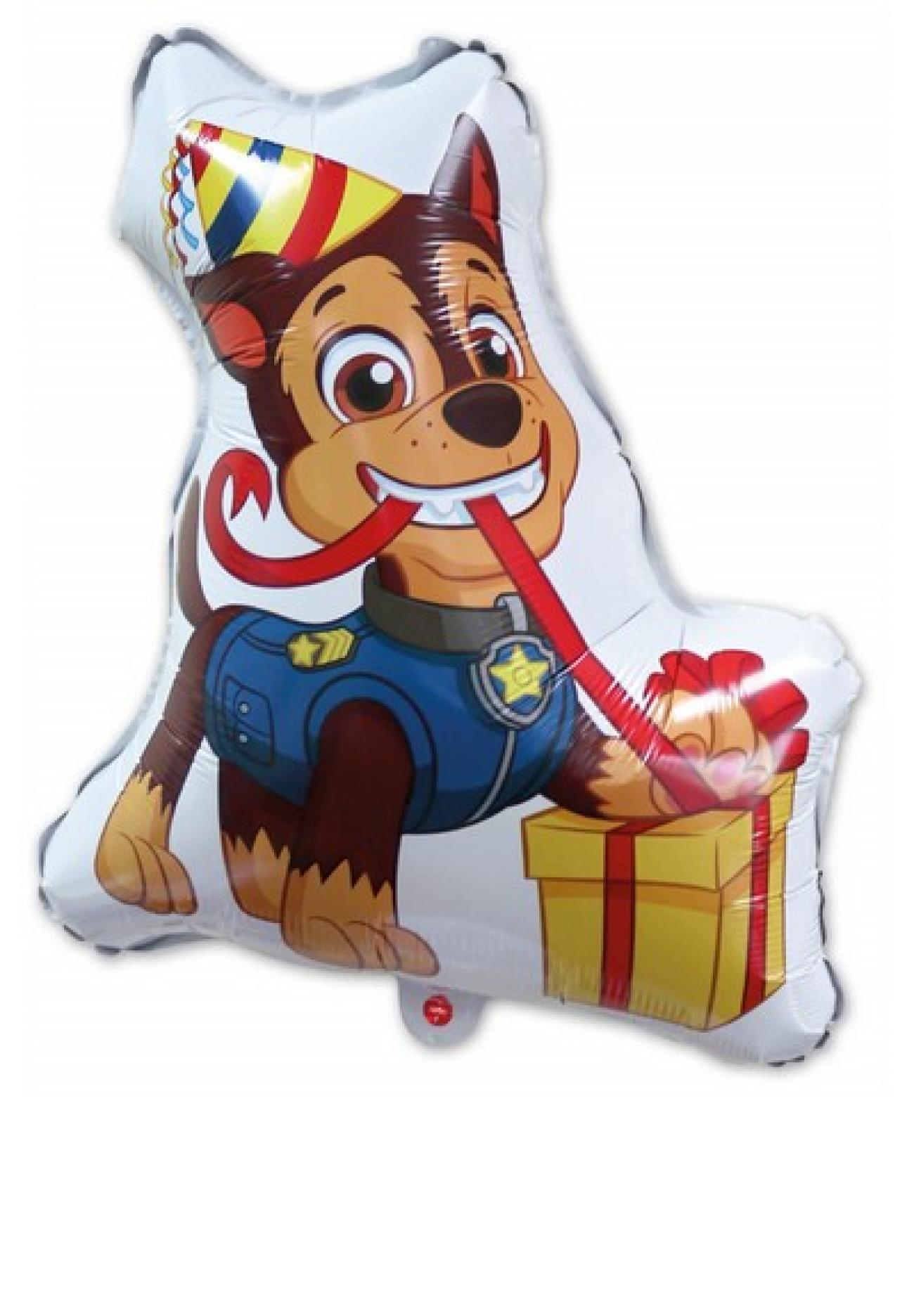 Pallone foil Supershape 49 x 60 cm - Paw Patrol Chase con PESETTO E NASTRO