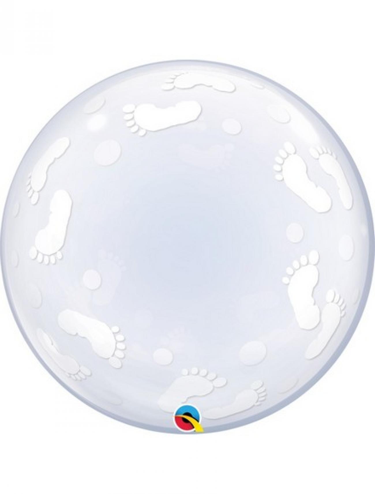 Pallone Bubble 24"-61cm Baby Footprints