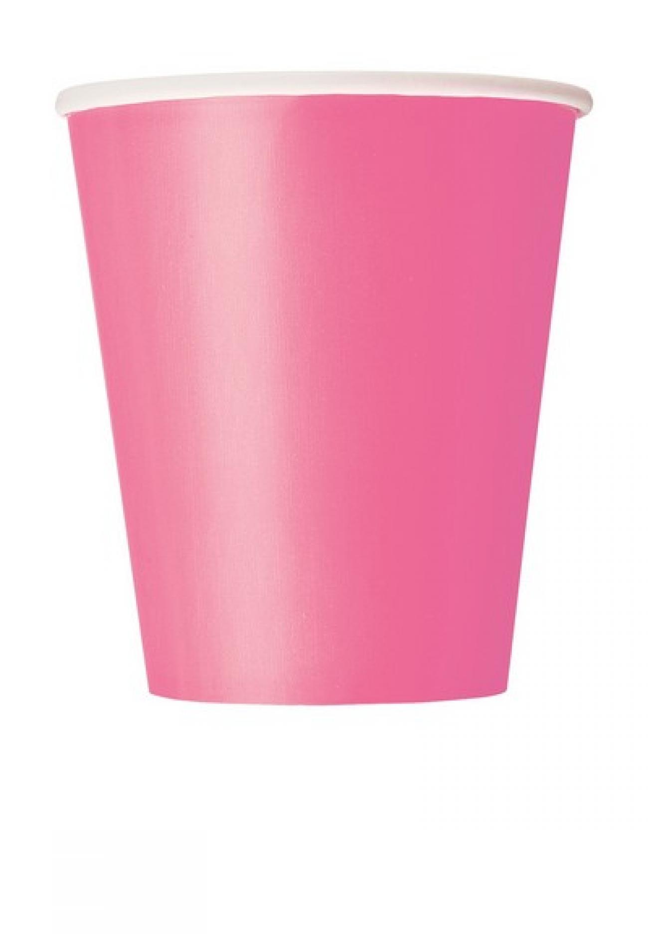 Bicchiere carta 266 ml rosa acceso