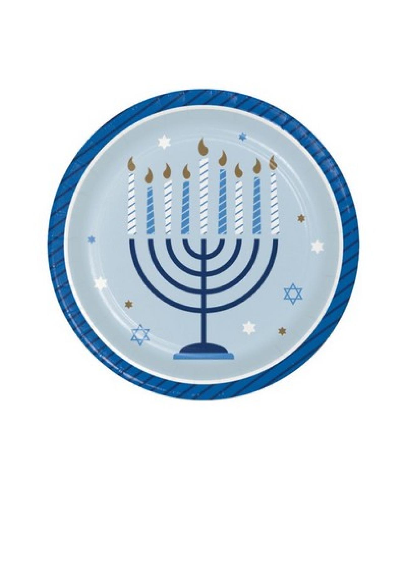 Piatto carta 18 cm Hanukkah Celebration - 8 pezzi