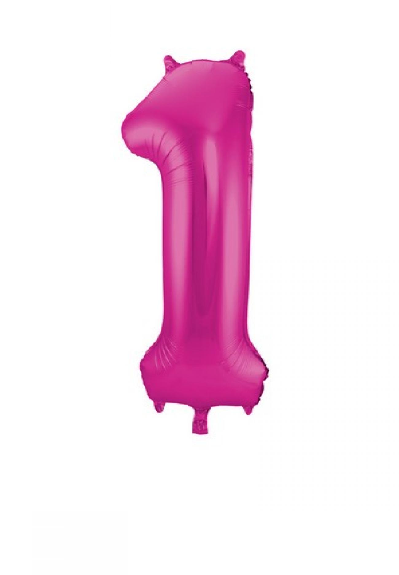 Pallone foil 34" - 86 cm Numero 1 Magenta