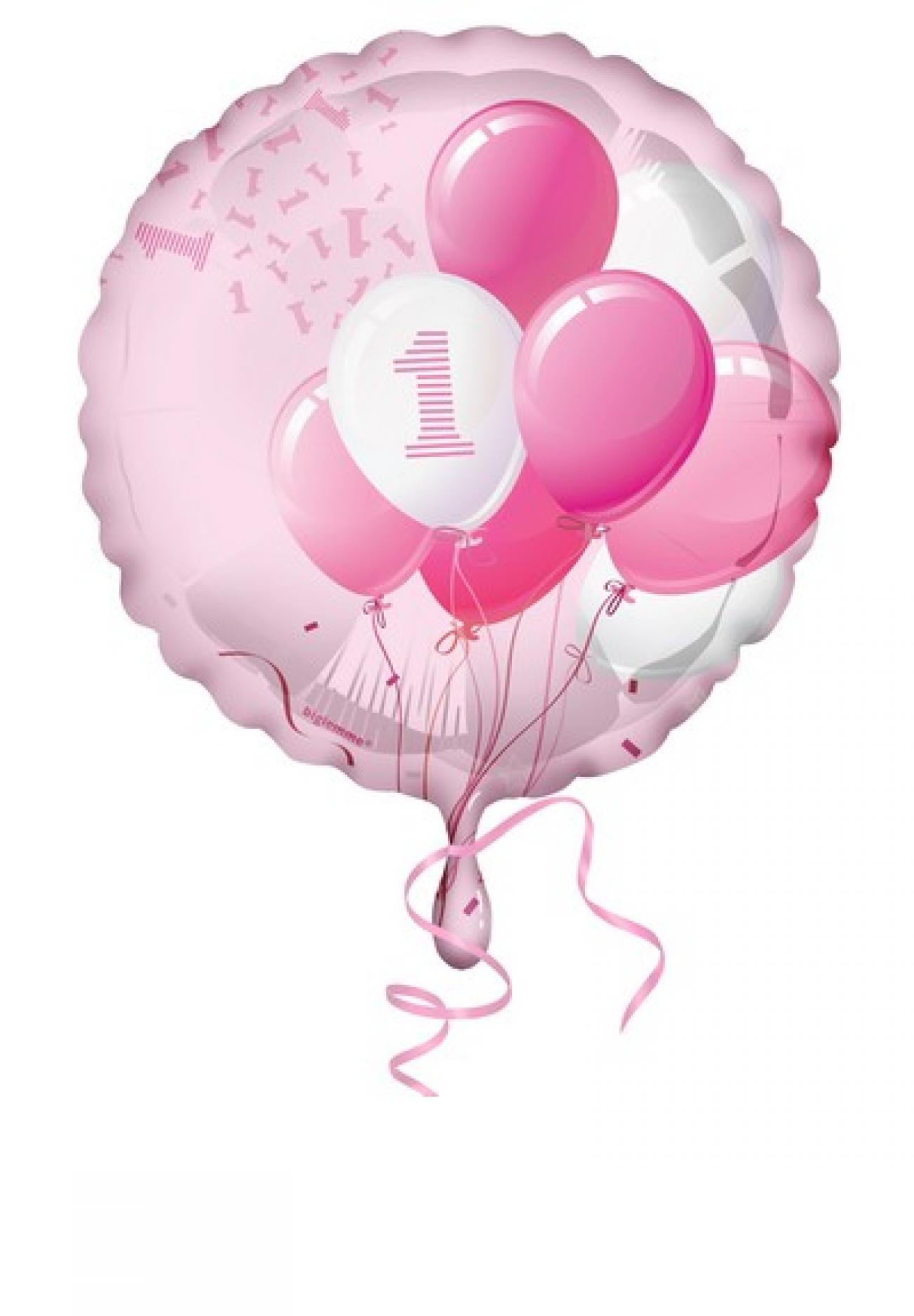 Pallone foil 18" - 45 cm 1 Compleanno rosa