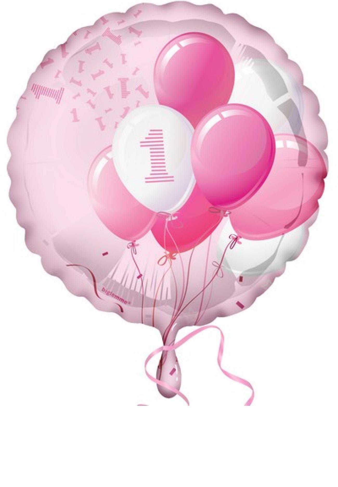 Pallone foil 18" - 45 cm 1 Compleanno rosa