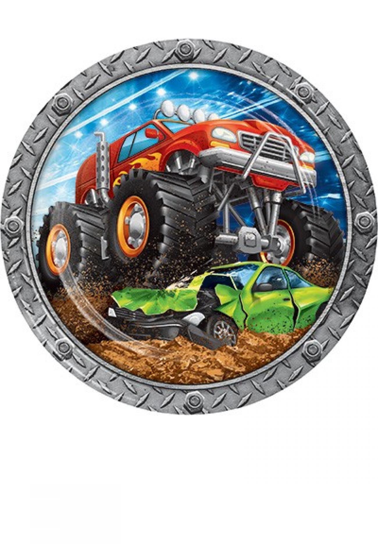 Piatto carta 23 cm Monster Truck Rally