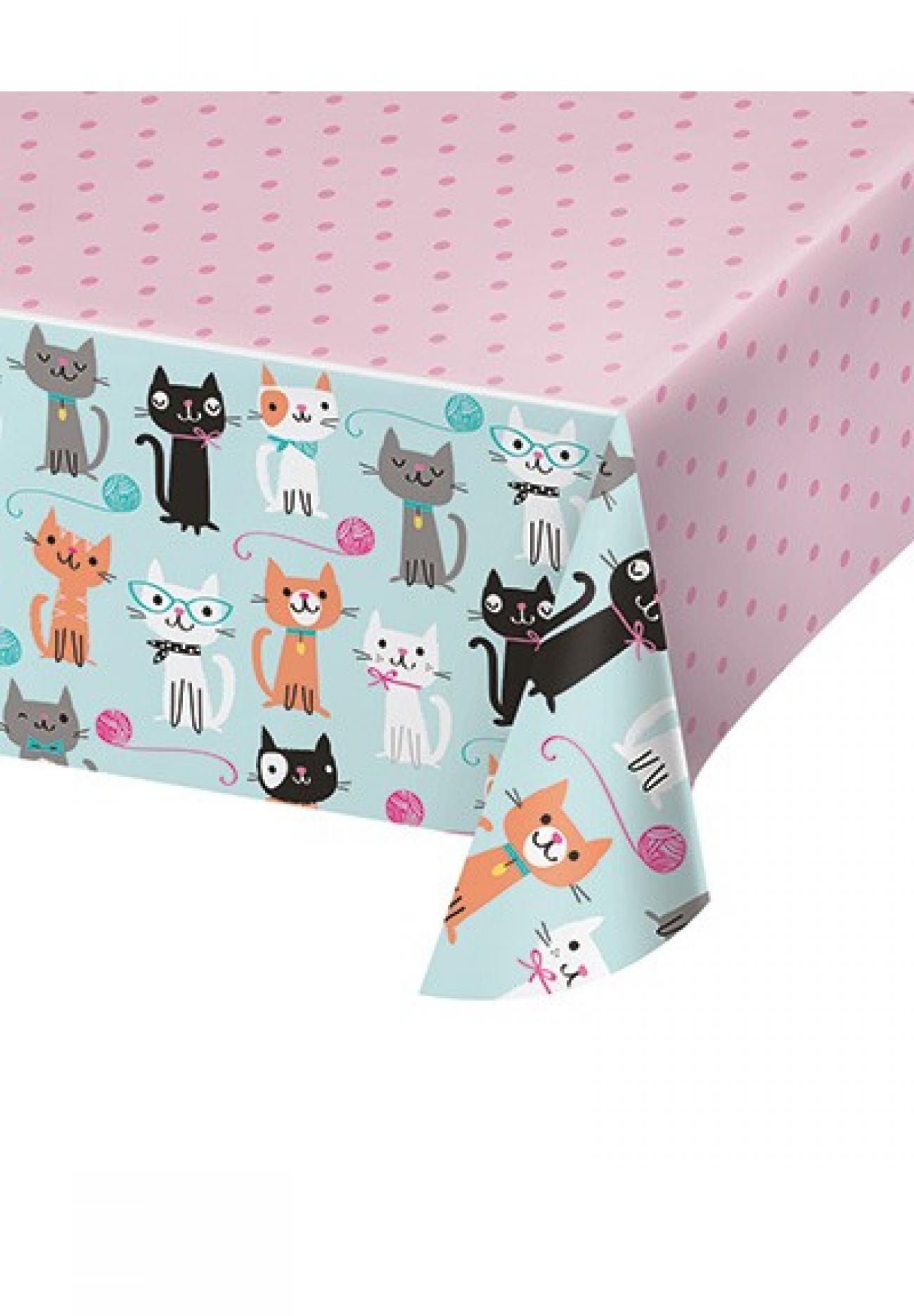 Tovaglia plastica 137 x 259 cm Gatti - PurrFect Party