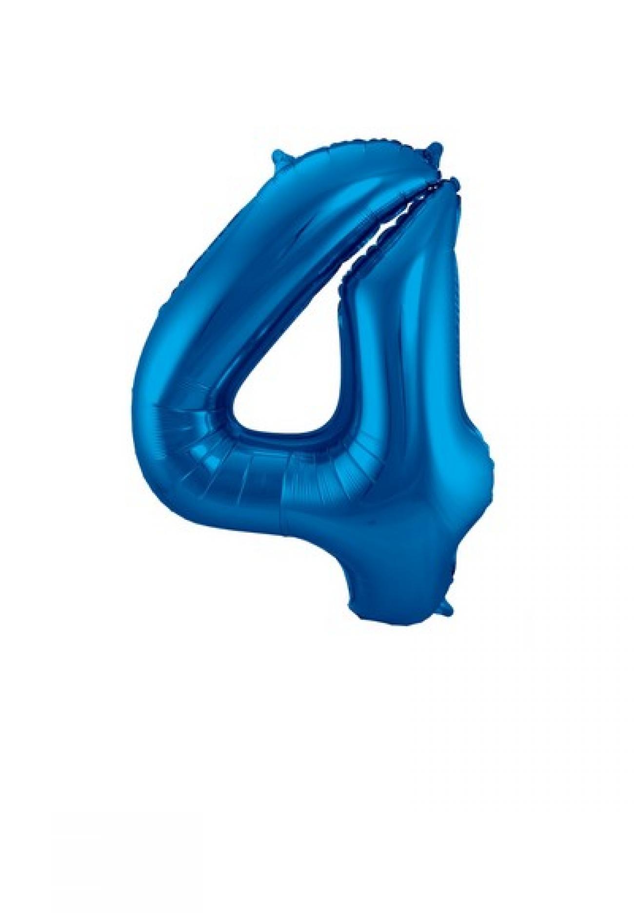 Pallone foil 34" - 86 cm Numero 4 Blu