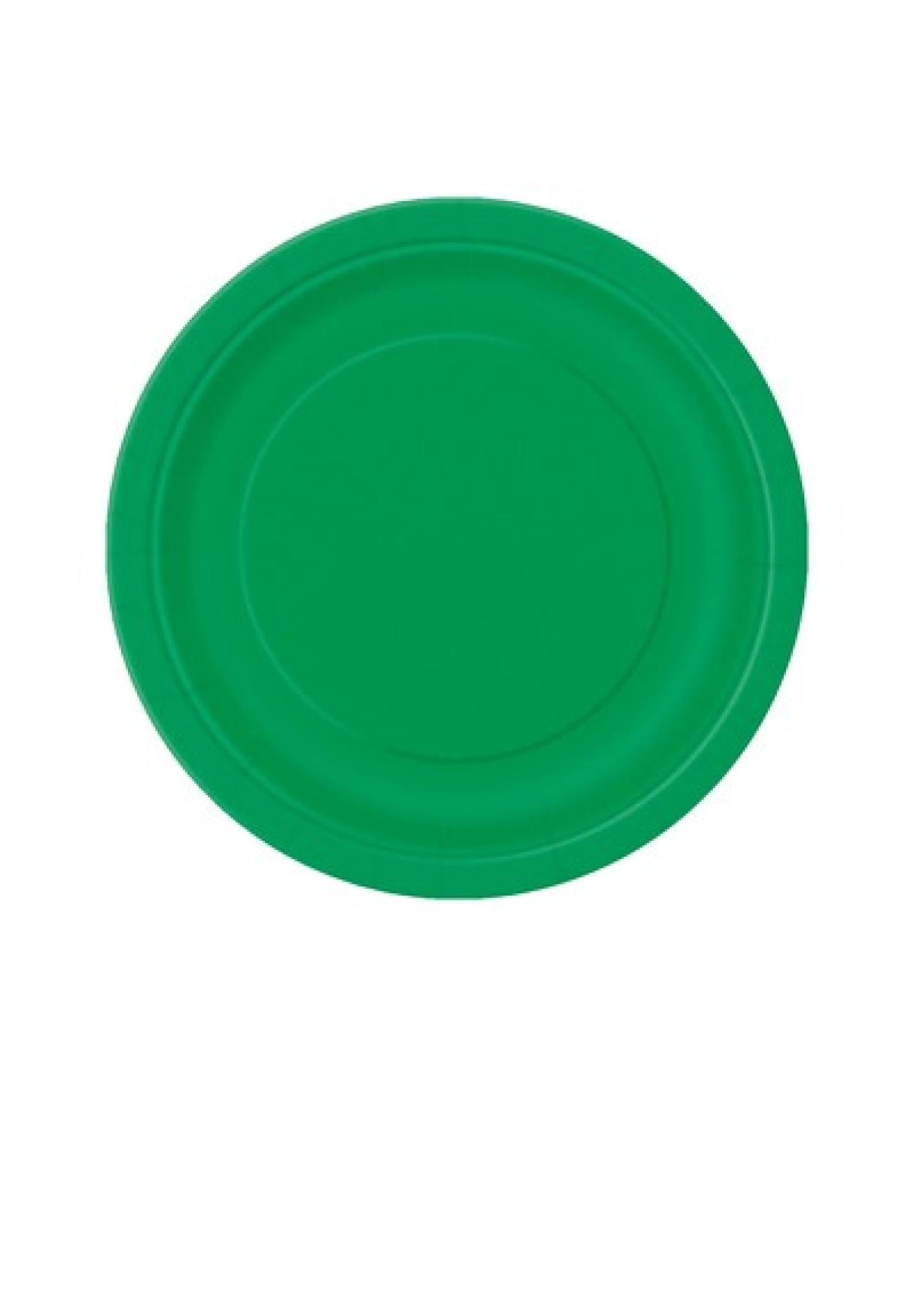 8 EMERALD GREEN 7IN PLATES SUP - 8 pezzi