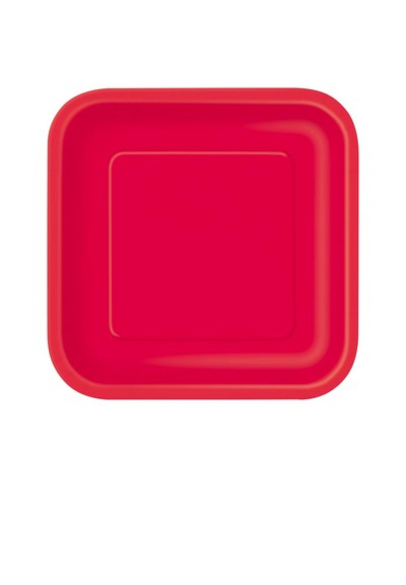 Piatto carta quadrato 18 cm Rosso - 16 pezzi