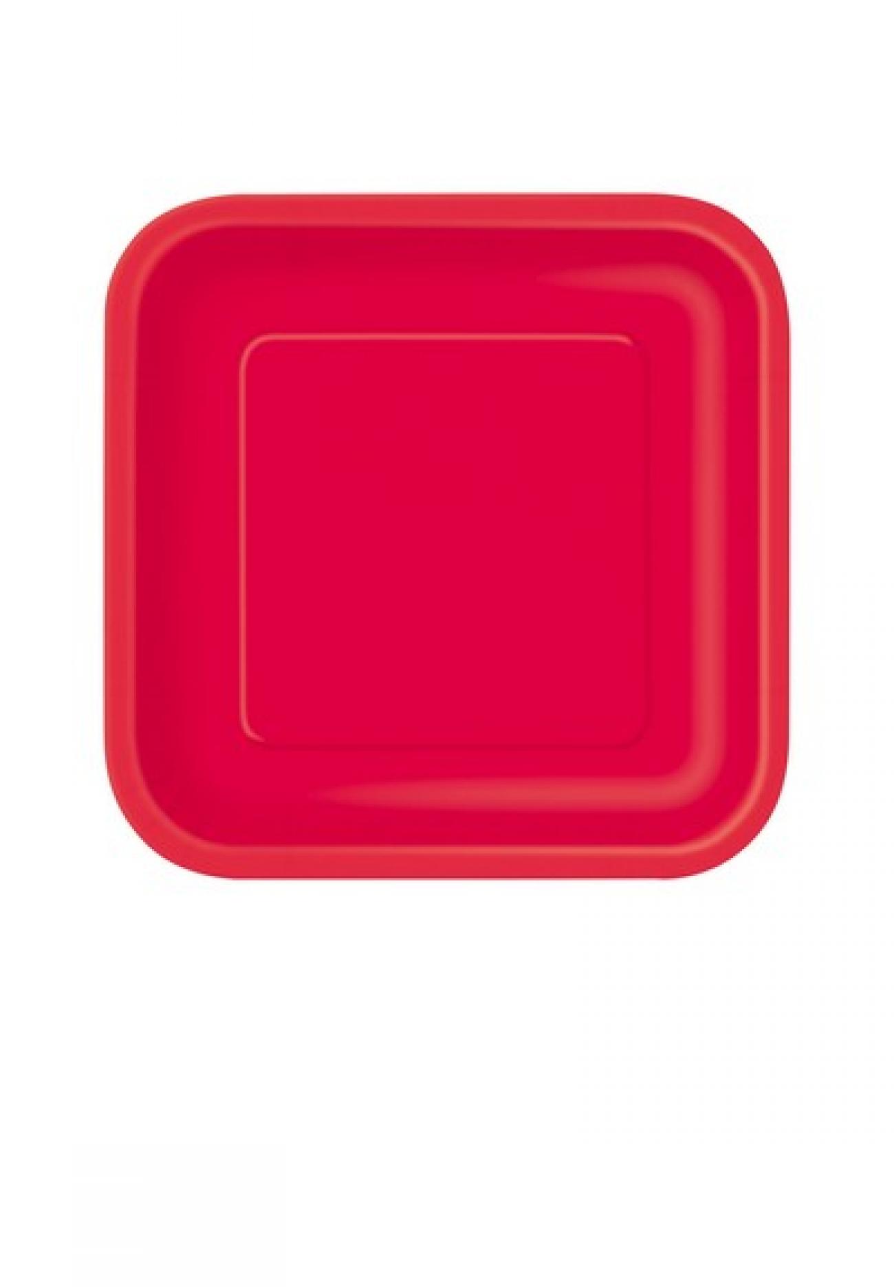 Piatto carta quadrato 18 cm Rosso