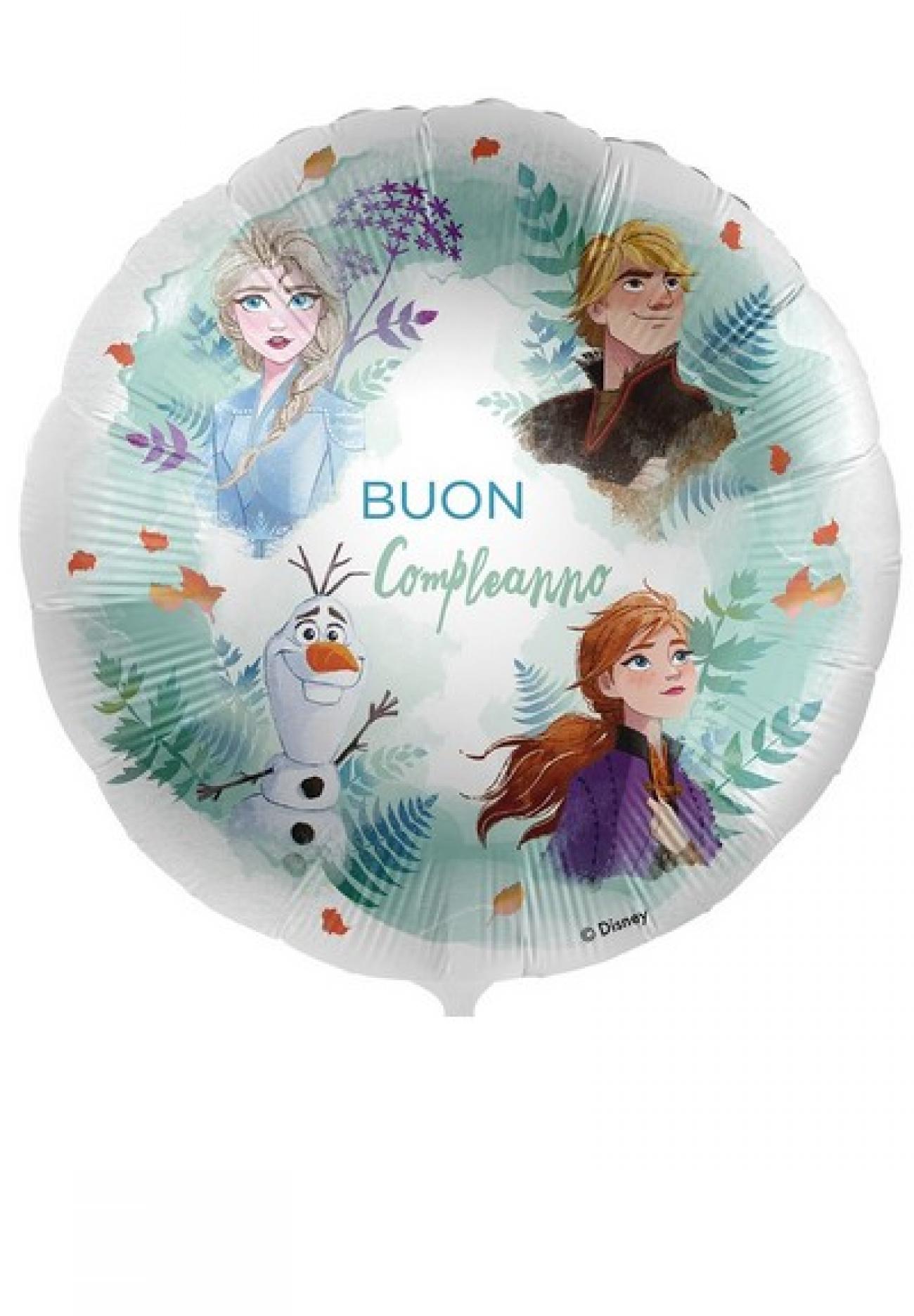 Pallone foil standard 17" - 42 cm Buon Compleanno Frozen Party