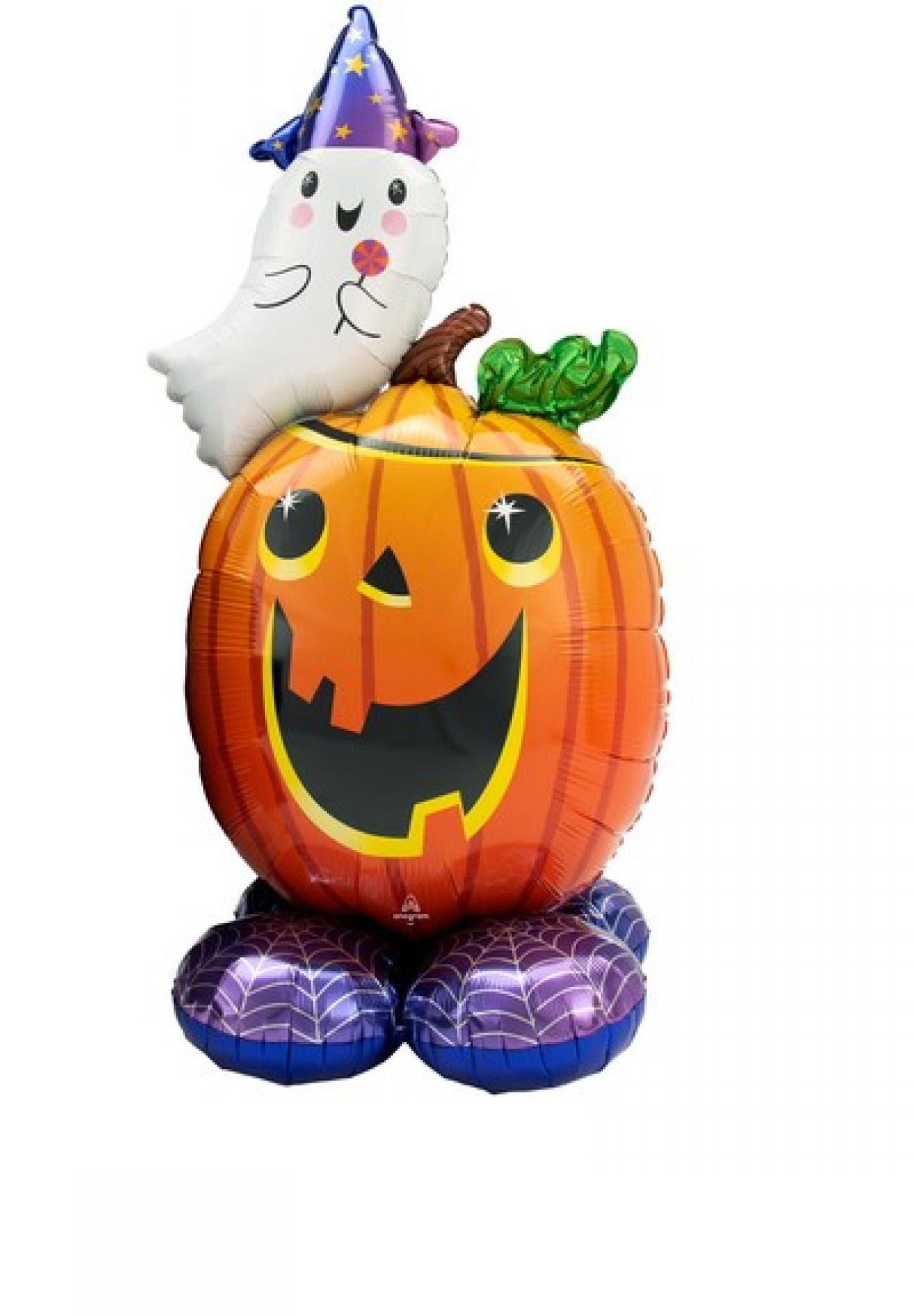 Pallone foil AirLoonz Pumpkin and Ghost 71x142 cm