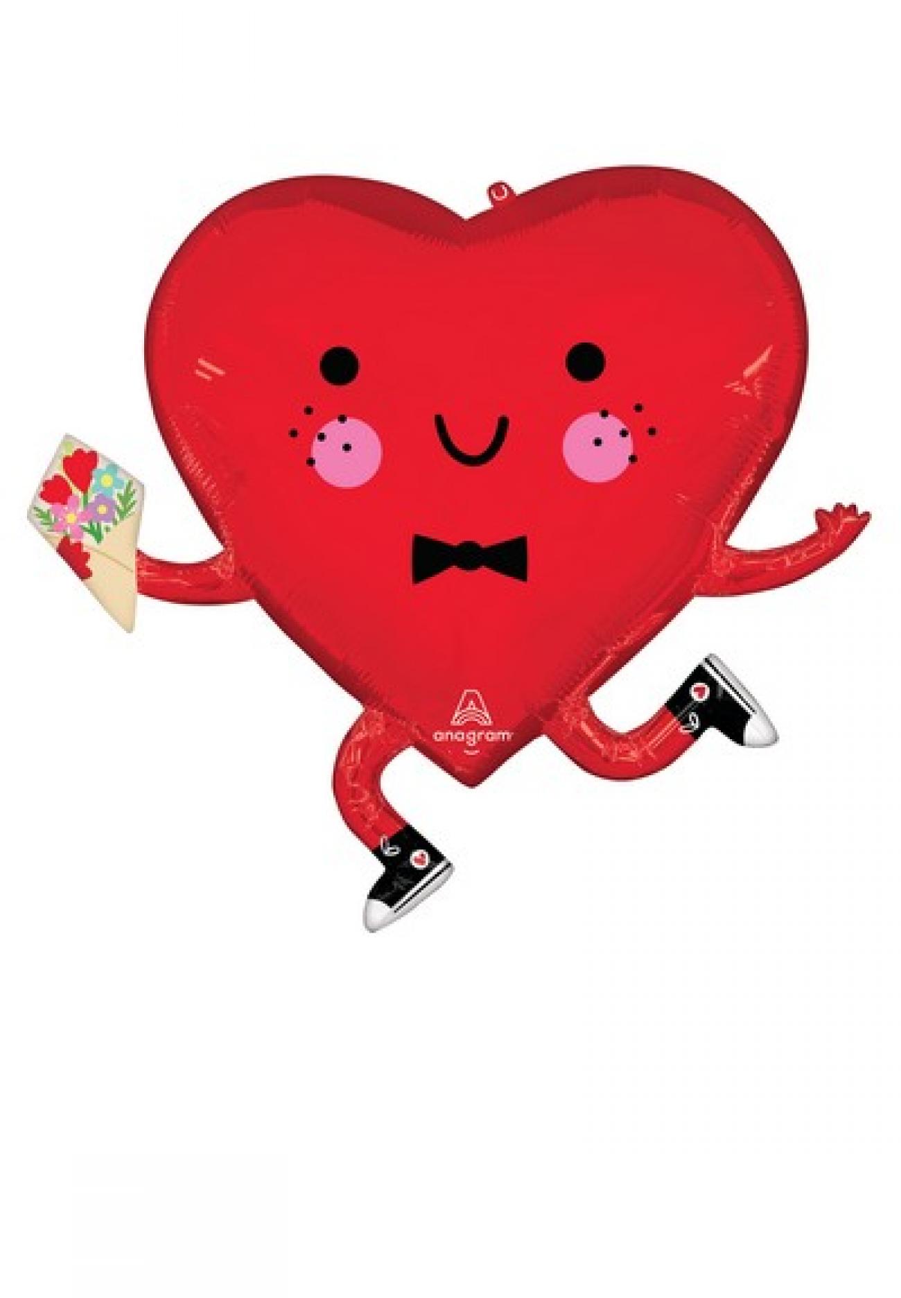 Pallone foil S/Shape 71 x 66cm Happy Heart Guy OCC. X APPEND.