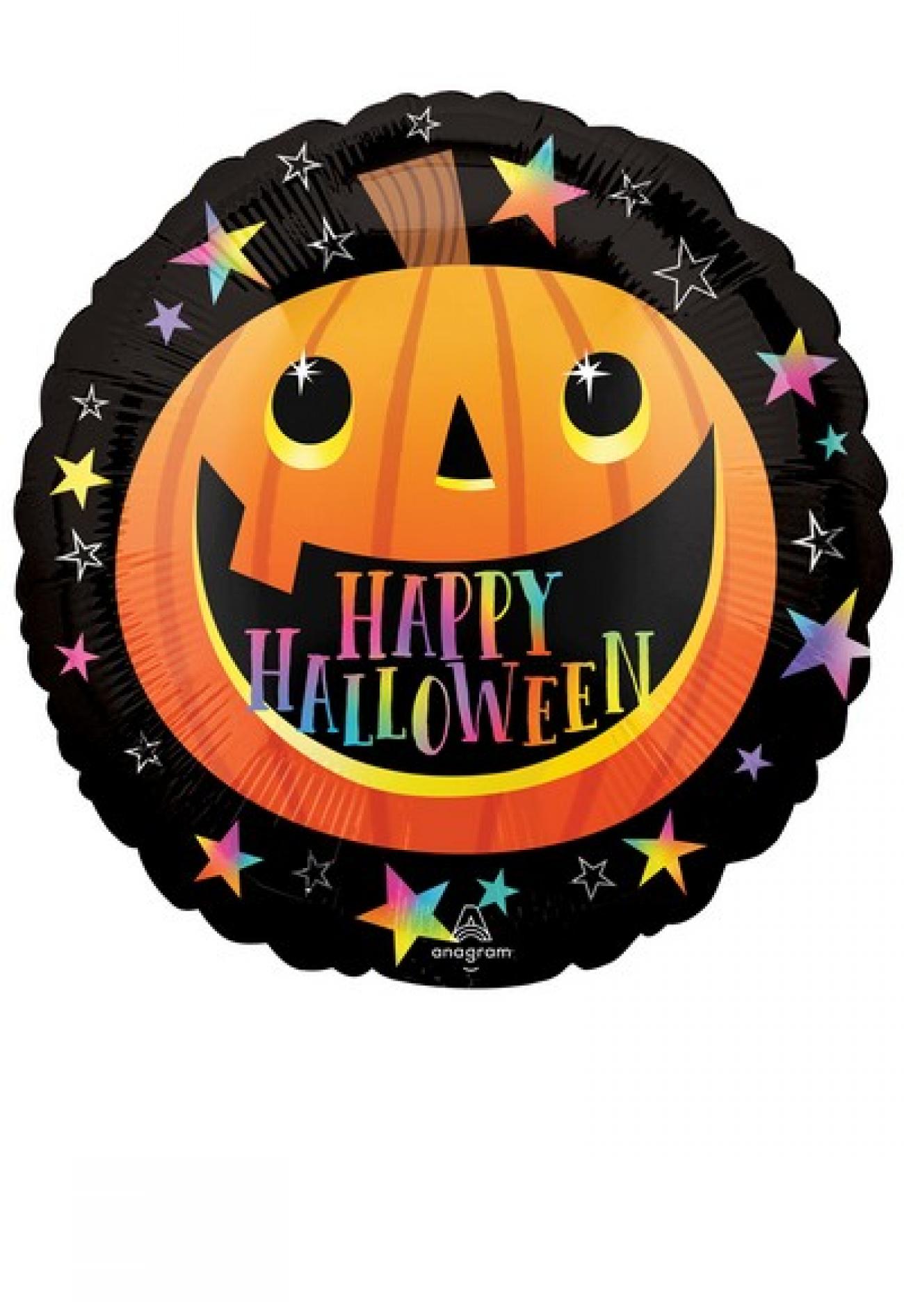 Pallone foil standard 17" - 42 cm Smiley Halloween Pumpkin