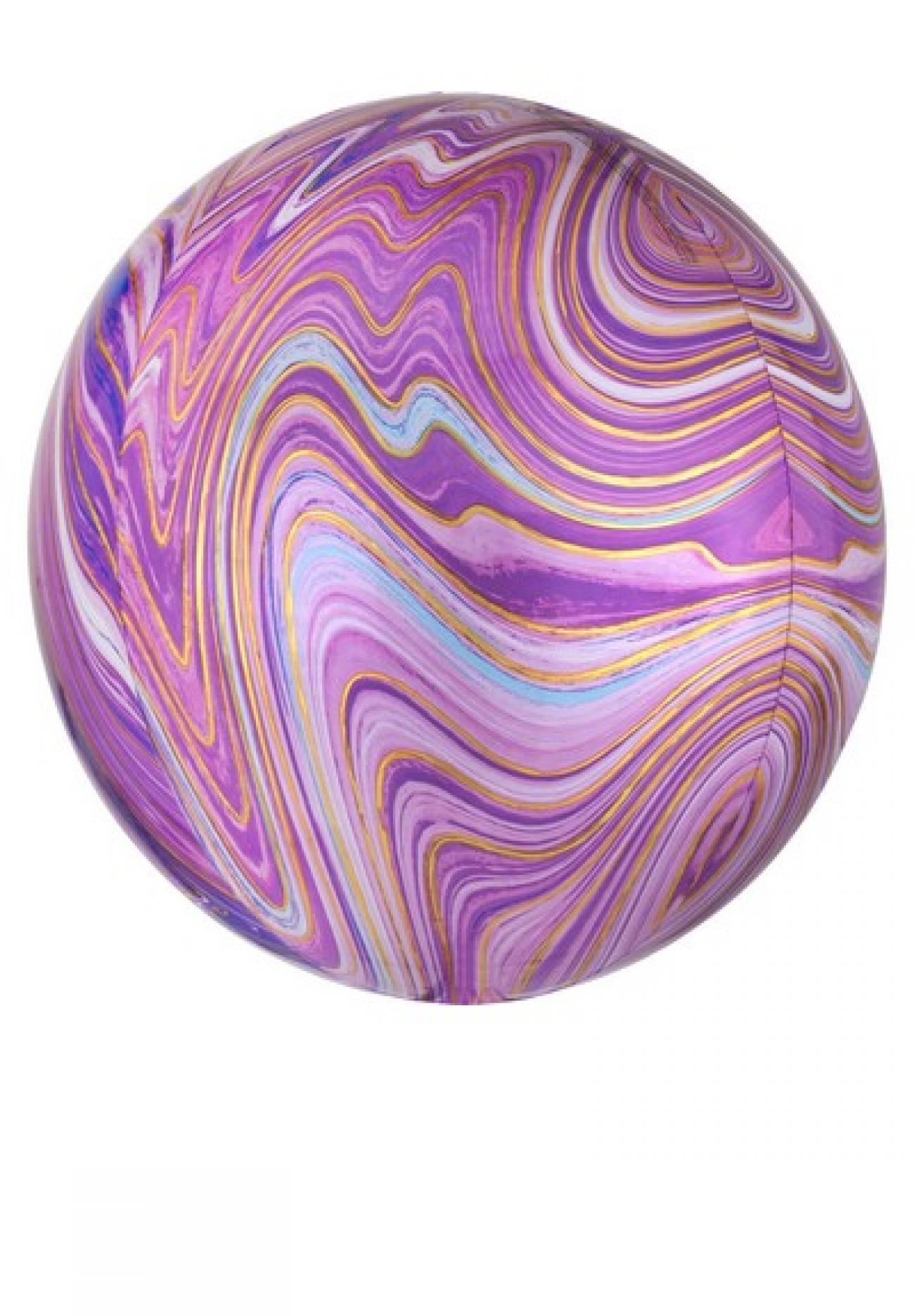 Pallone foil ORBZ 38 x 40 cm Marblez Purple