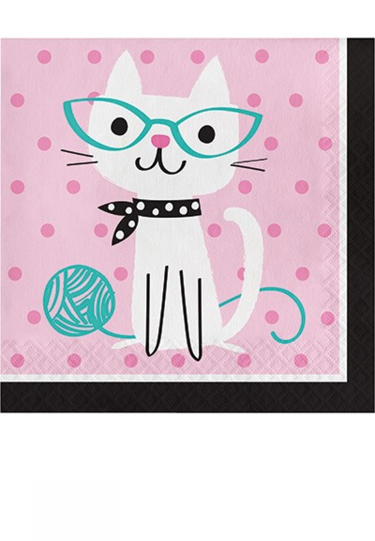 Tovagliolo 33 x 33 cm Gatti - PurrFect Party 16 pz