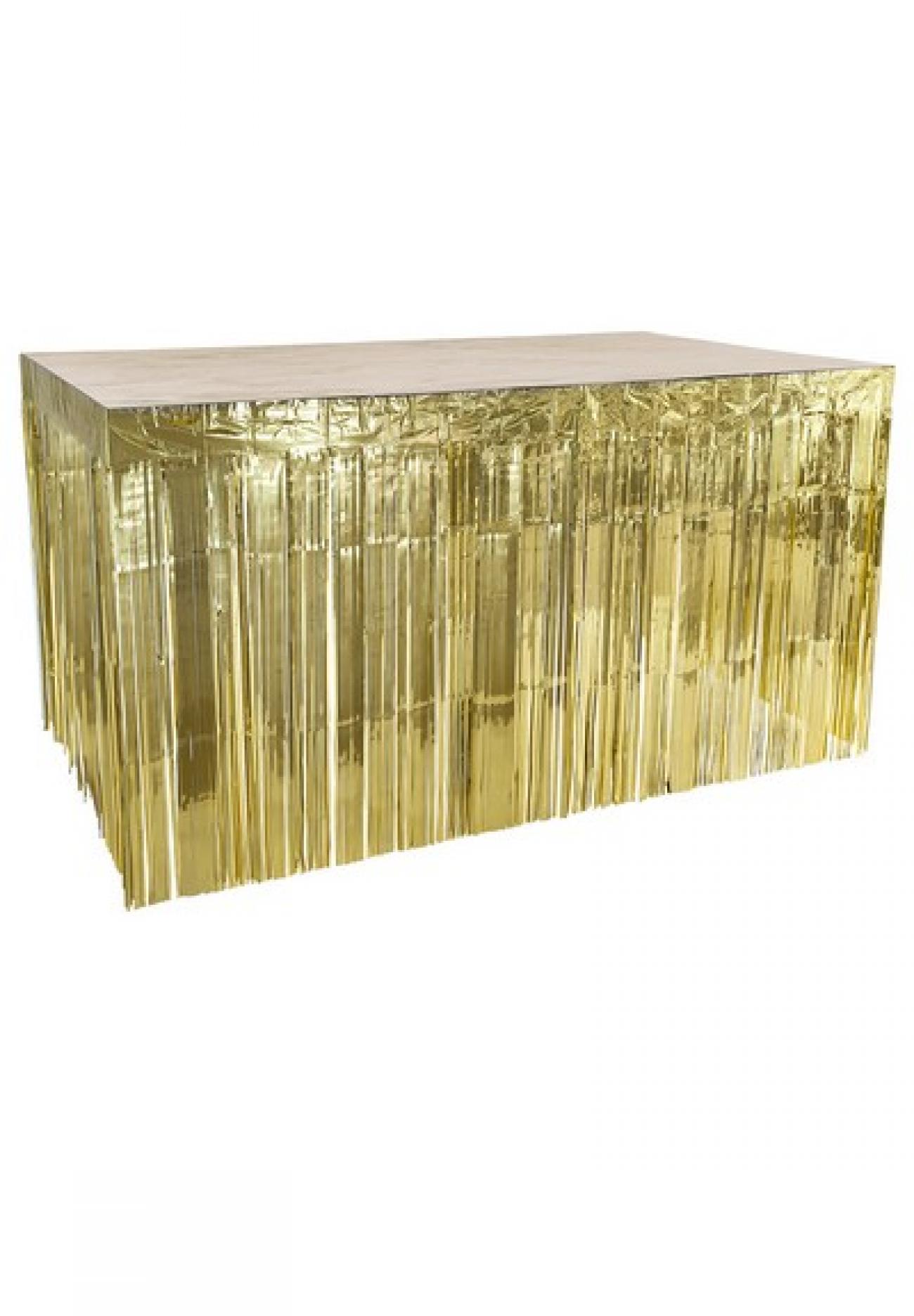 Pc. Table skirt metallic gold (300 x 74 cm)