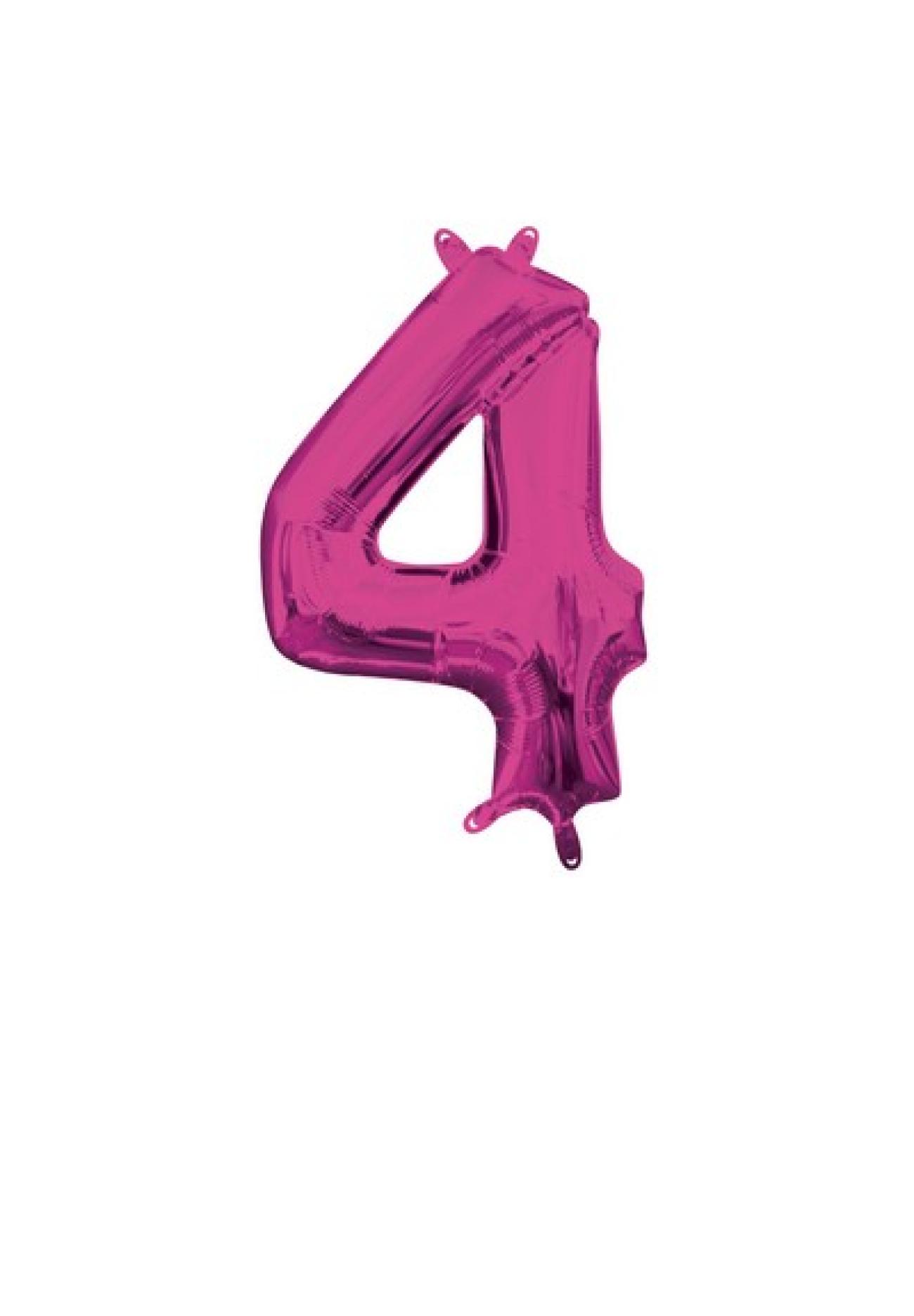 Pallone foil 14" - 36 cm Numero 4 Magenta