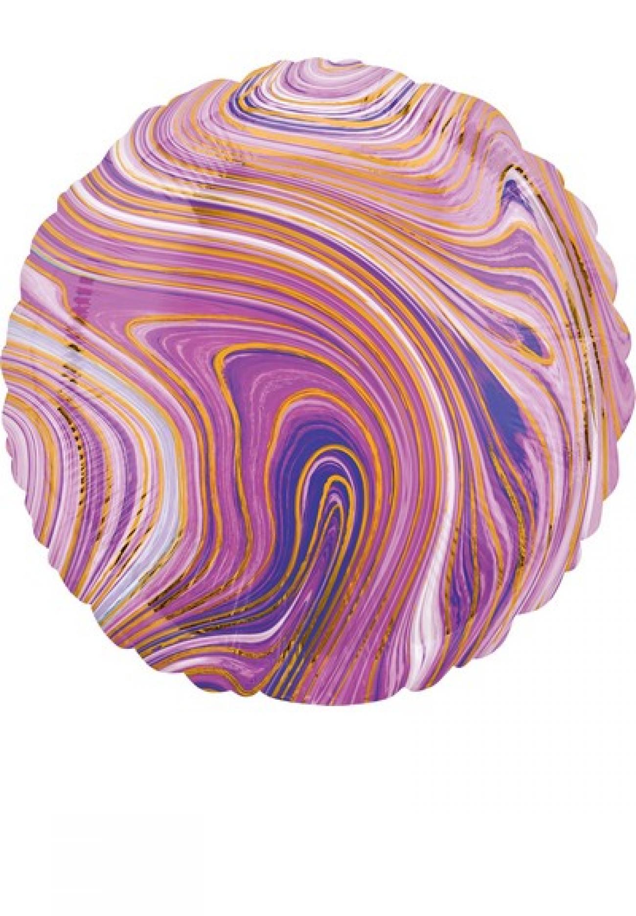 Pallone foil 18" - 45 cm Tondo Marblez Viola