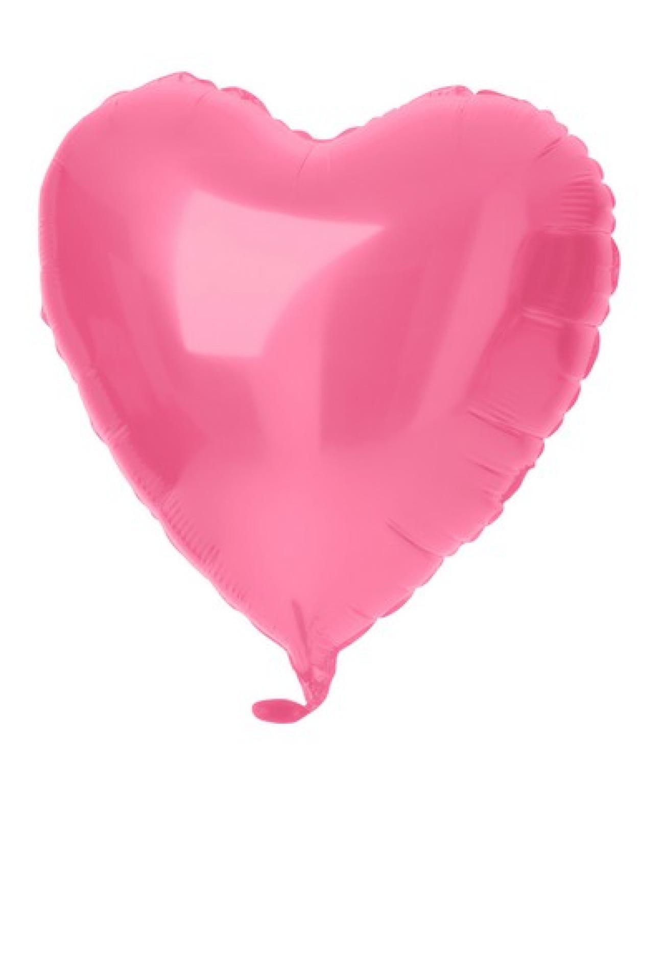 Pallone foil 18" - 45 cm Cuore rosa acceso satinato