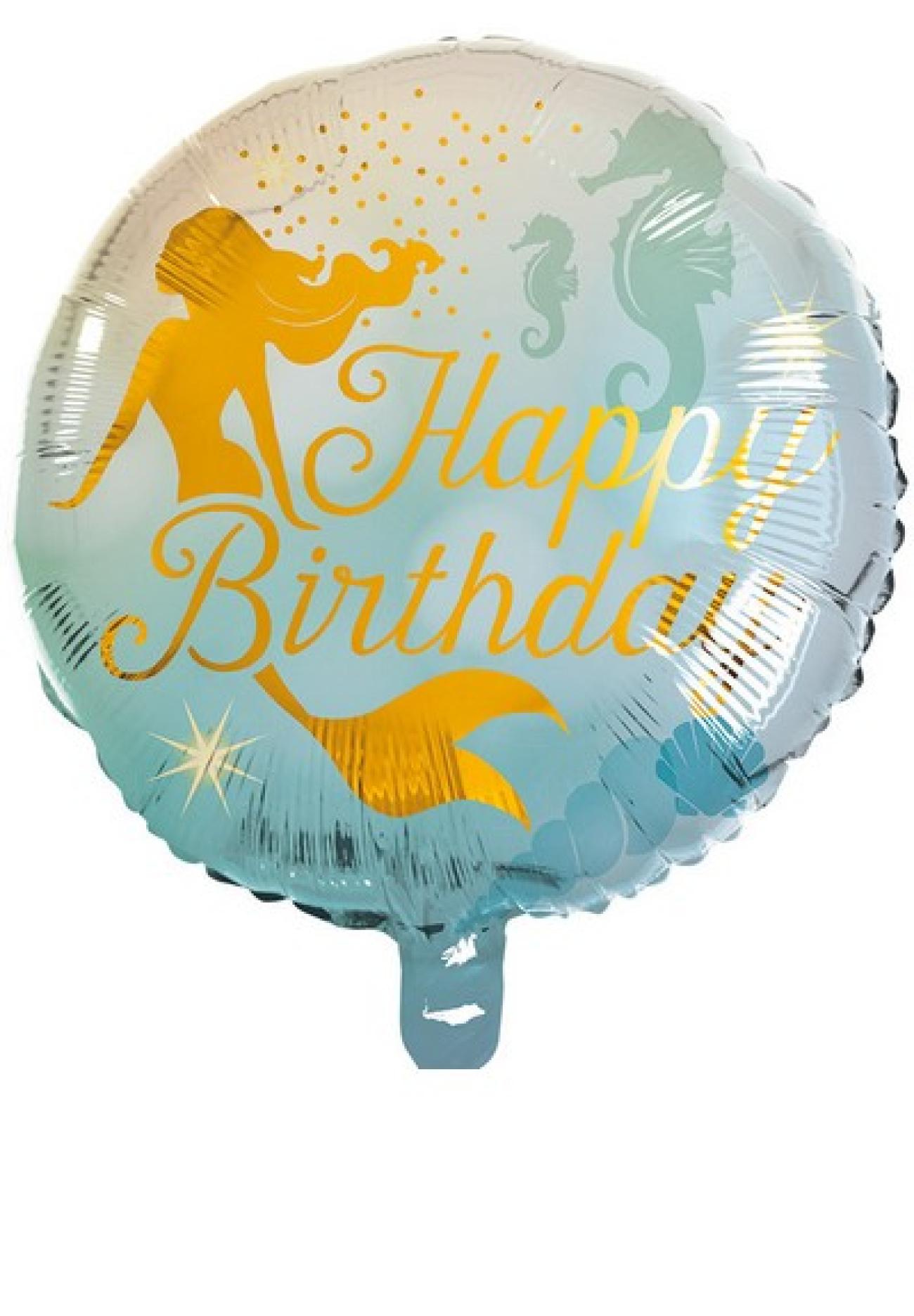 Pallone foil 18" - 45 cm Happy Birthday Sirena