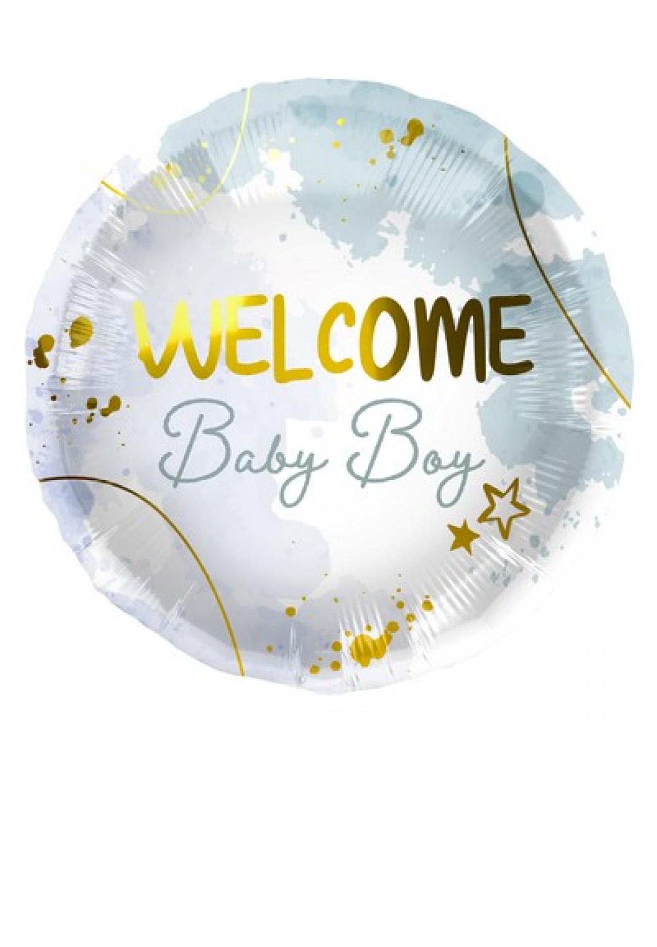 Pallone foil 18" - 45 cm Welcome Baby Boy