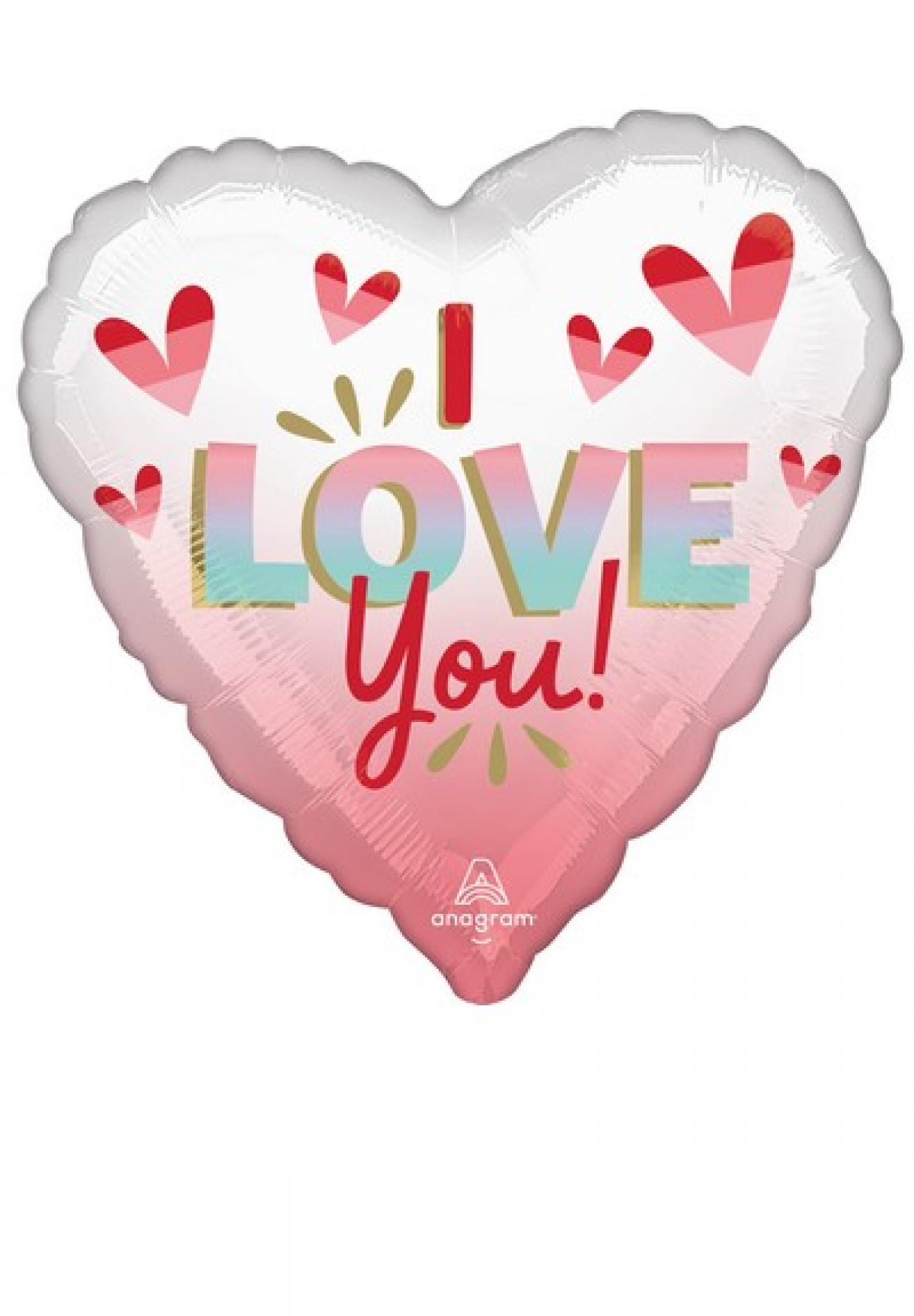 Pallone foil 17" - 42 cm I Love You Diffused Ombr