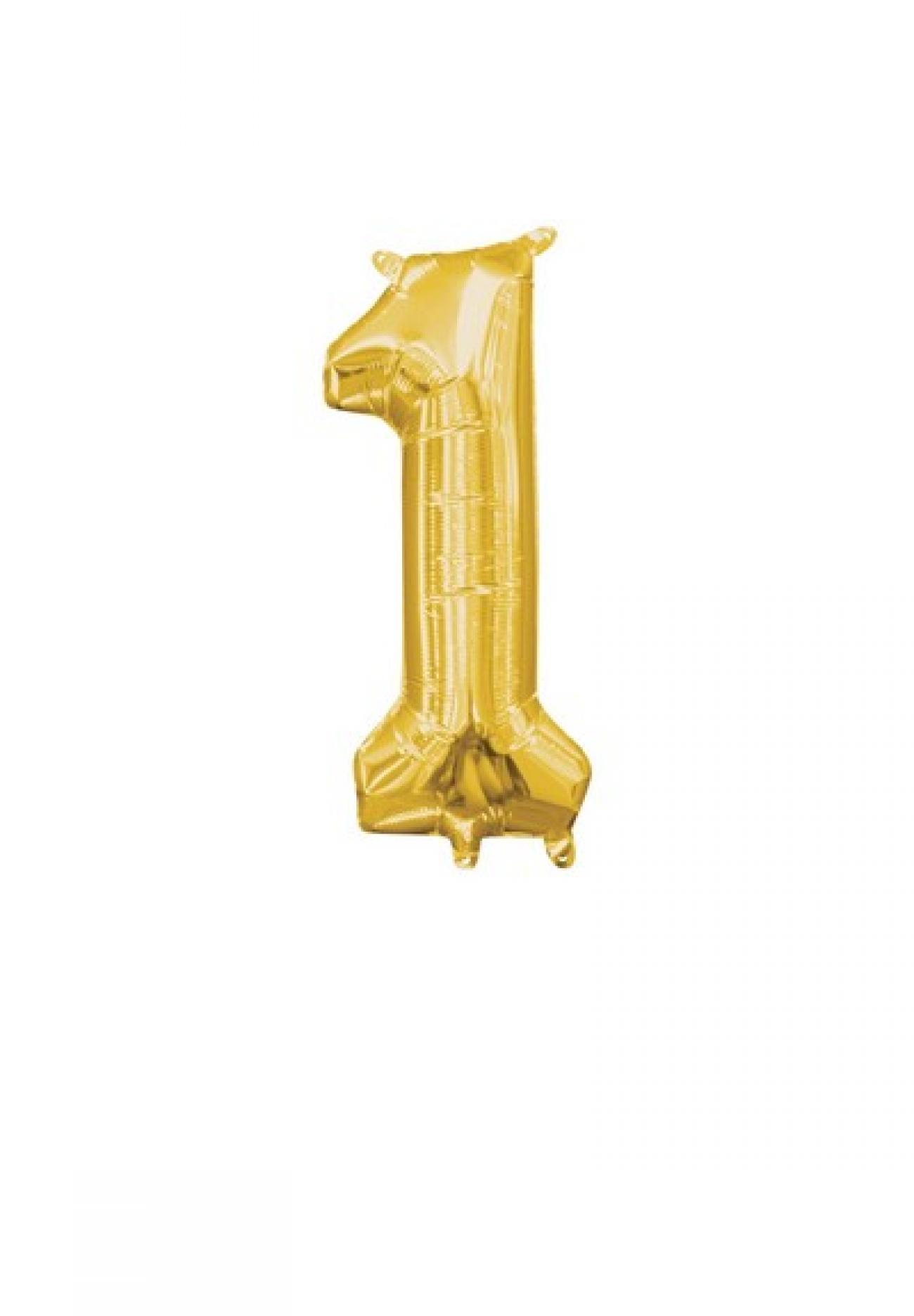 Pallone foil 14" - 36 cm Numero 1 Oro