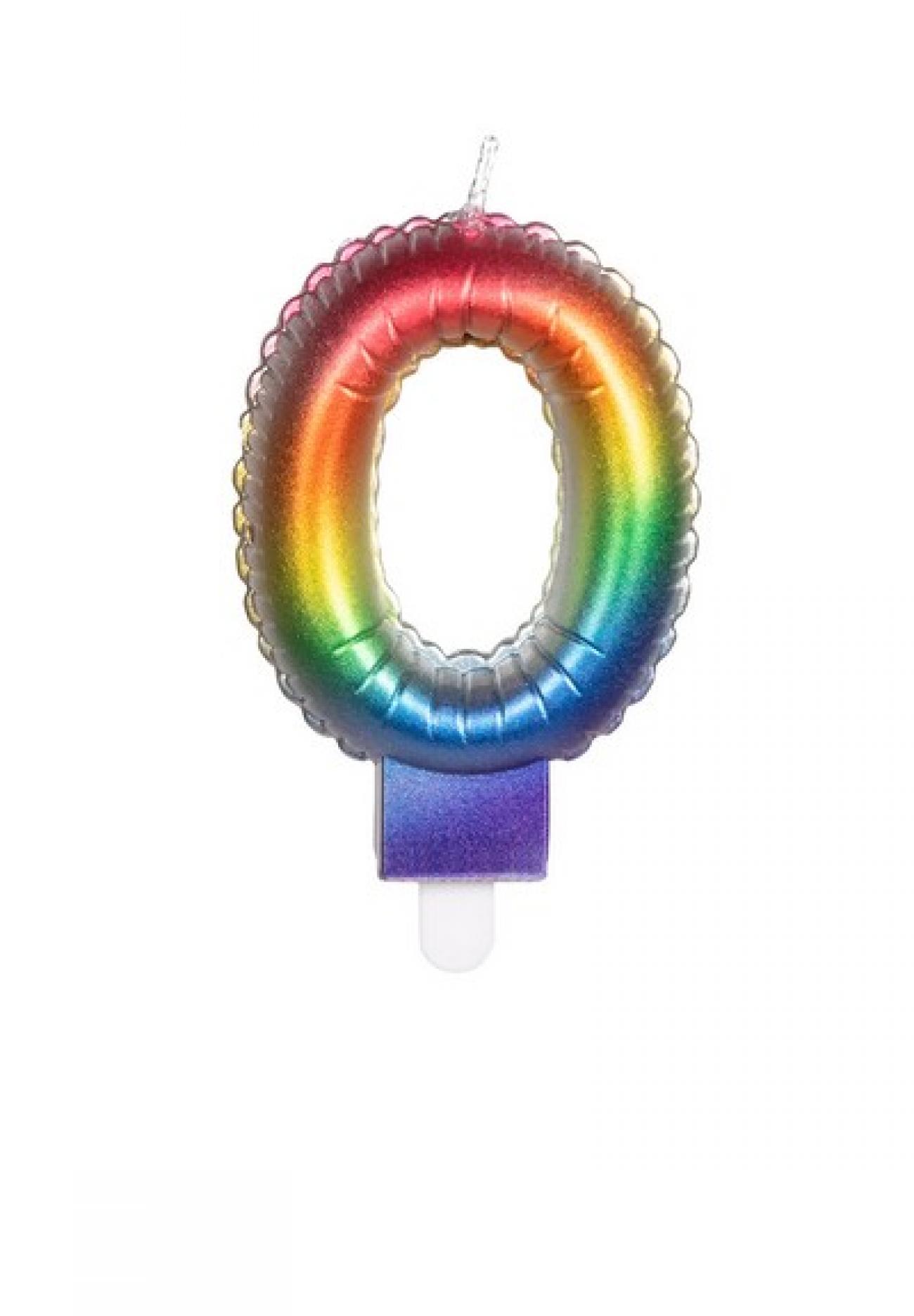 Candle shape of a foil balloon N.'0' W/holder QS