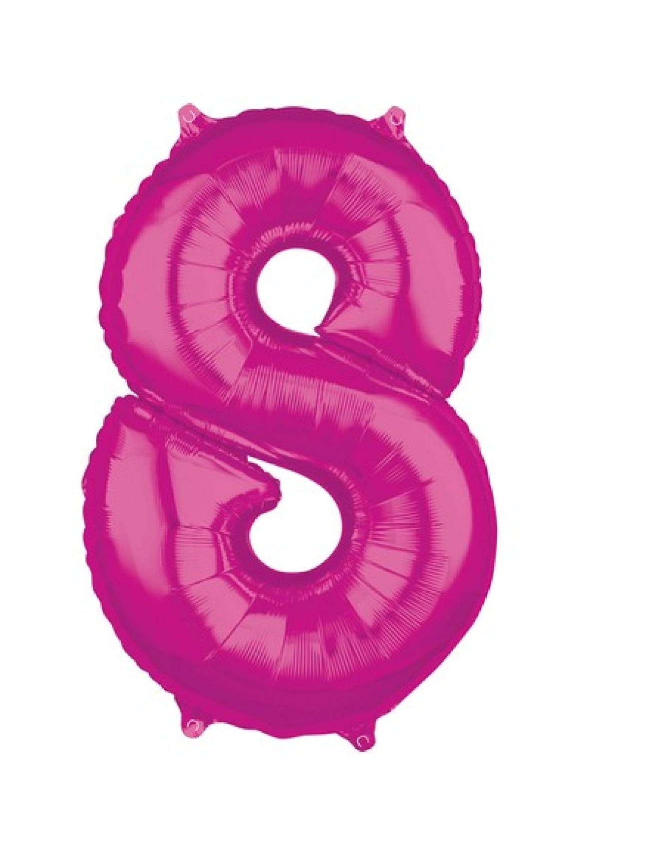 Pallone foil Supershape 26" - 66 cm Numero 8 Magenta