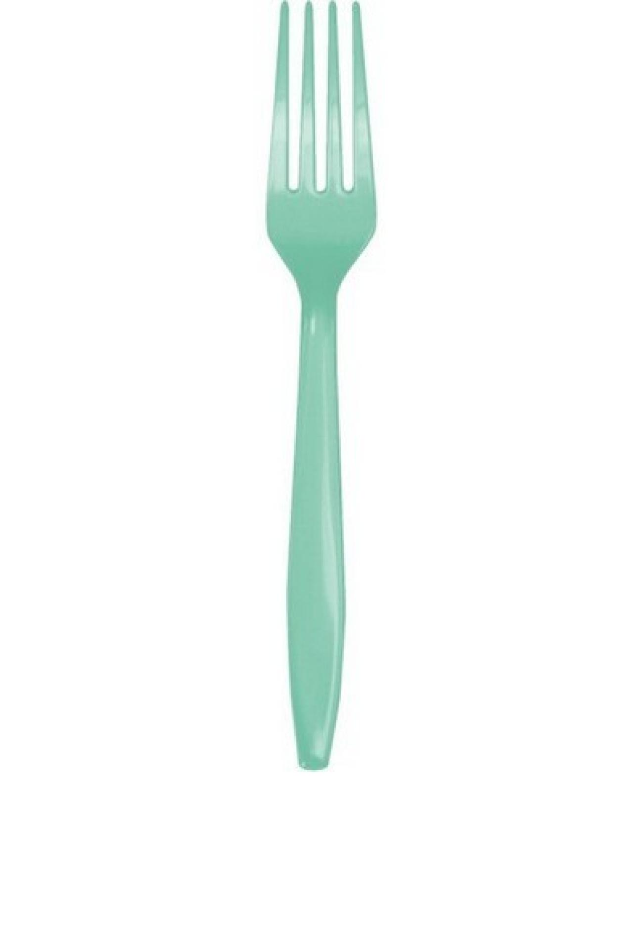 Forchetta plastica h. 18 cm Verde Menta - 24 pezzi