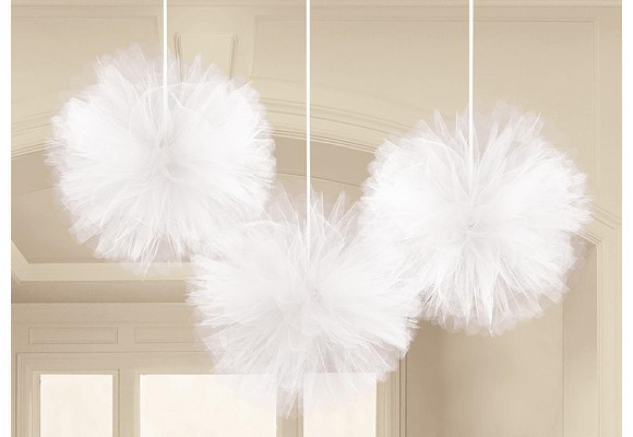 Fluffy Tulle 30 cm bianco 3 pz