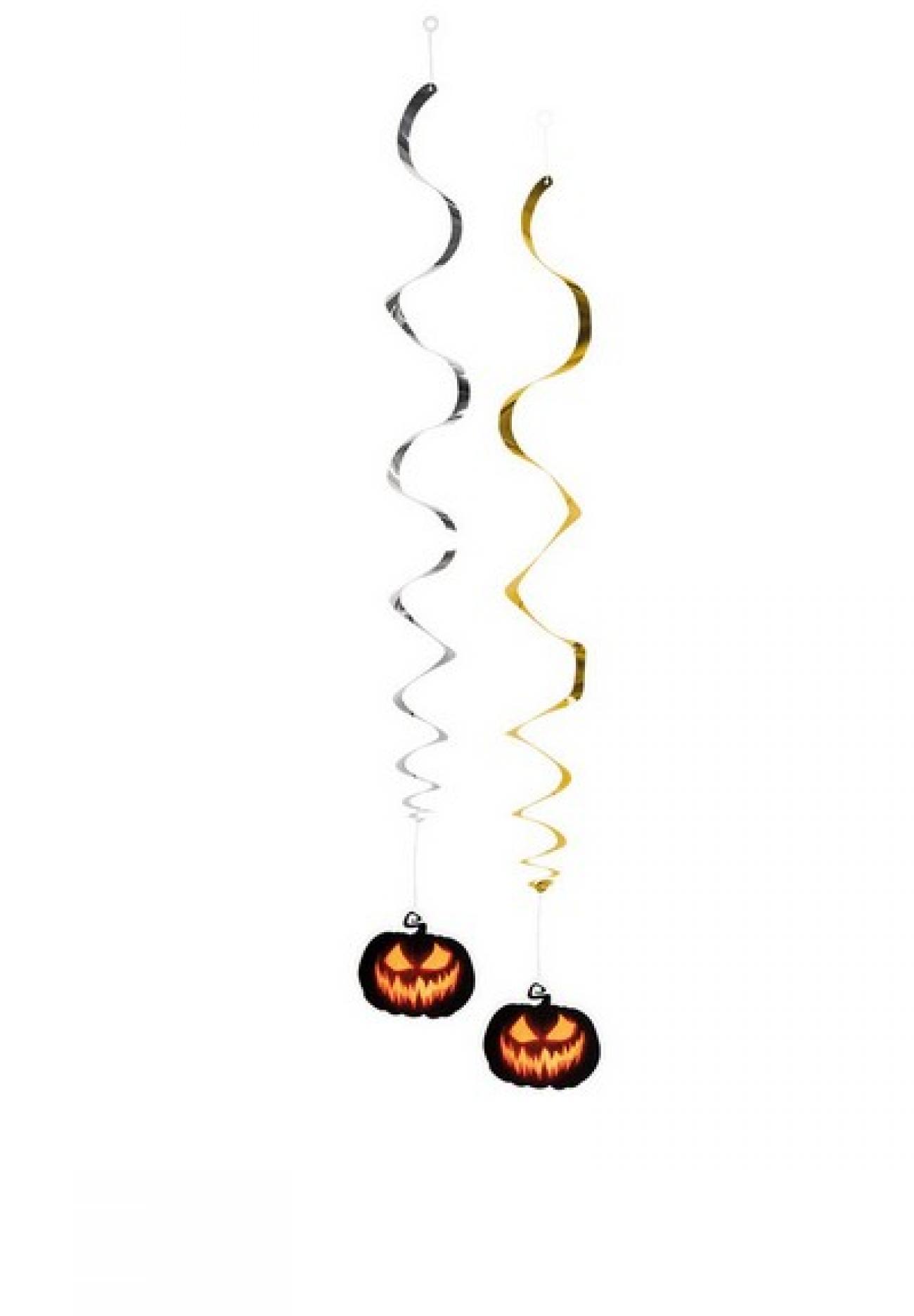 Set 2 decorazioni swirl H. 85 cm Creepy Pumpkin