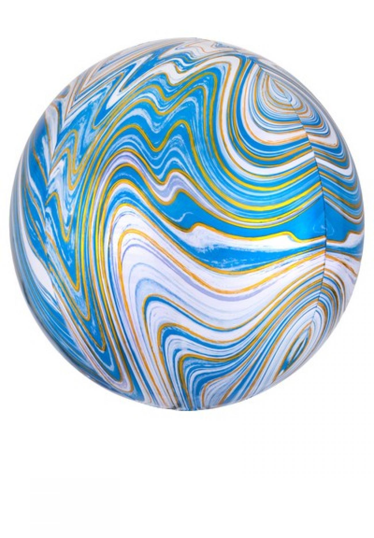 Pallone foil ORBZ 38 x 40 cm Marblez Blue