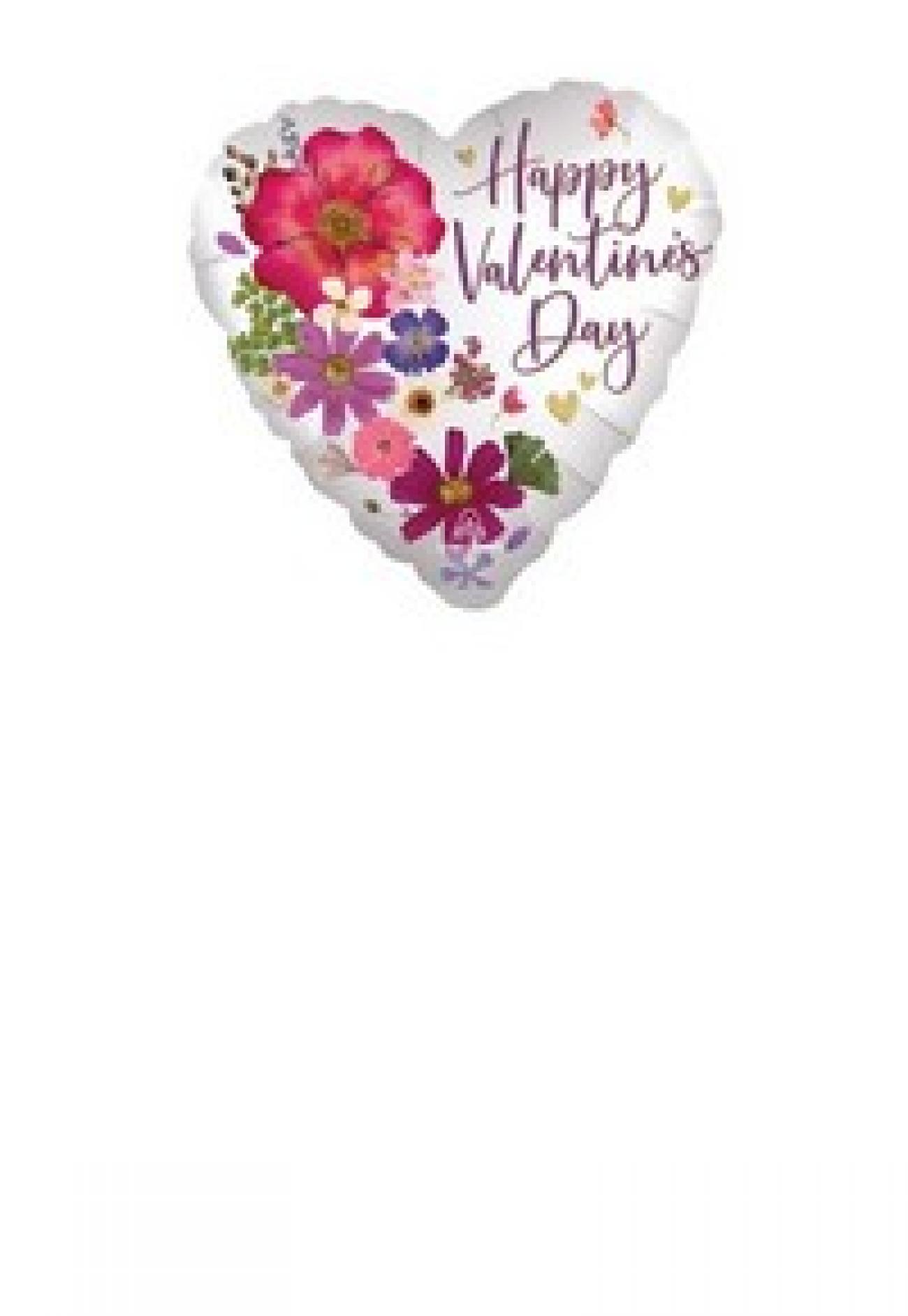 Pallone foil Minishape Happy Valentine Pressed Flowers - SI GONFIA AD ARIA