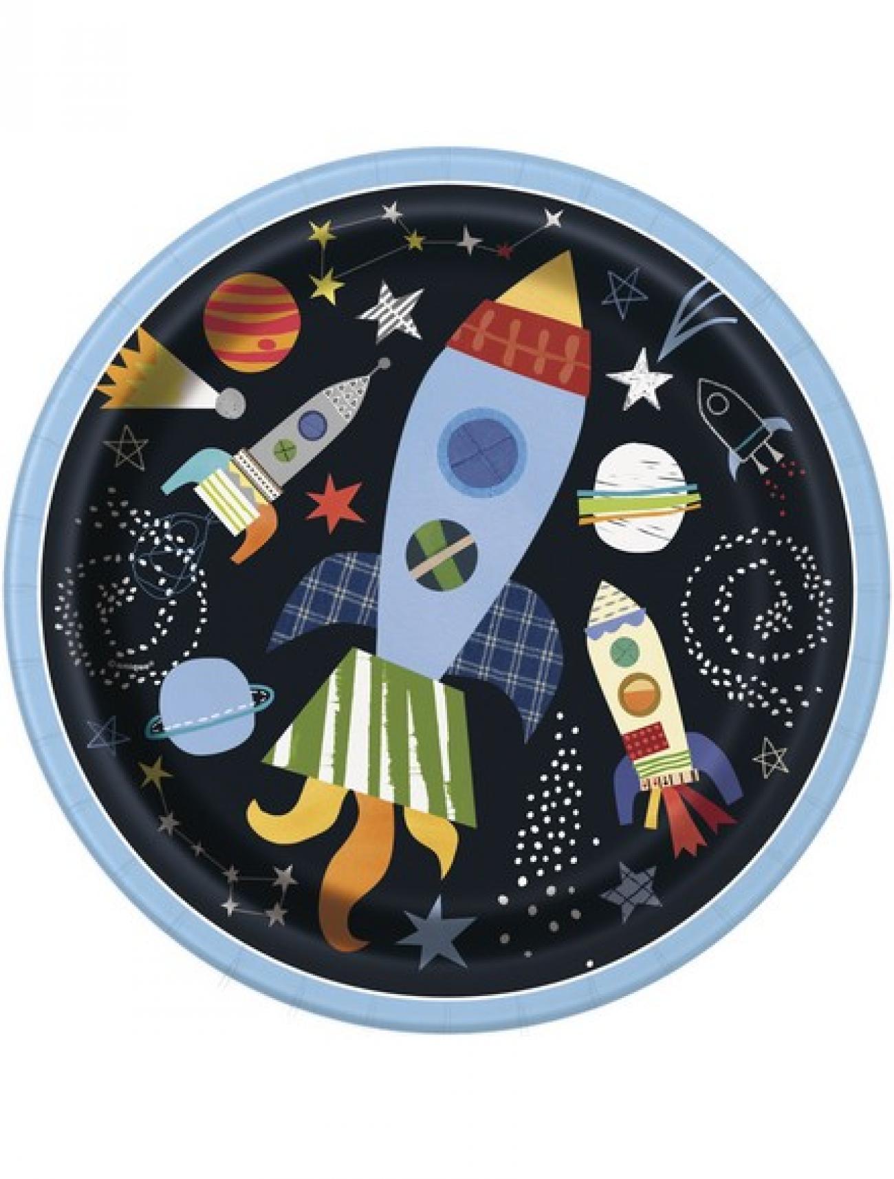 Piatto carta 23 cm Outer Space 8 pz