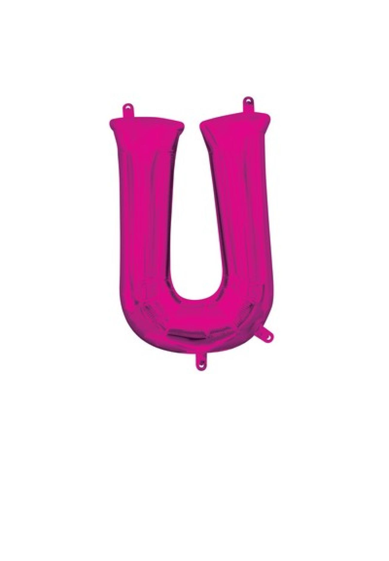 Pallone foil 14" - 36 cm Lettera U Magenta