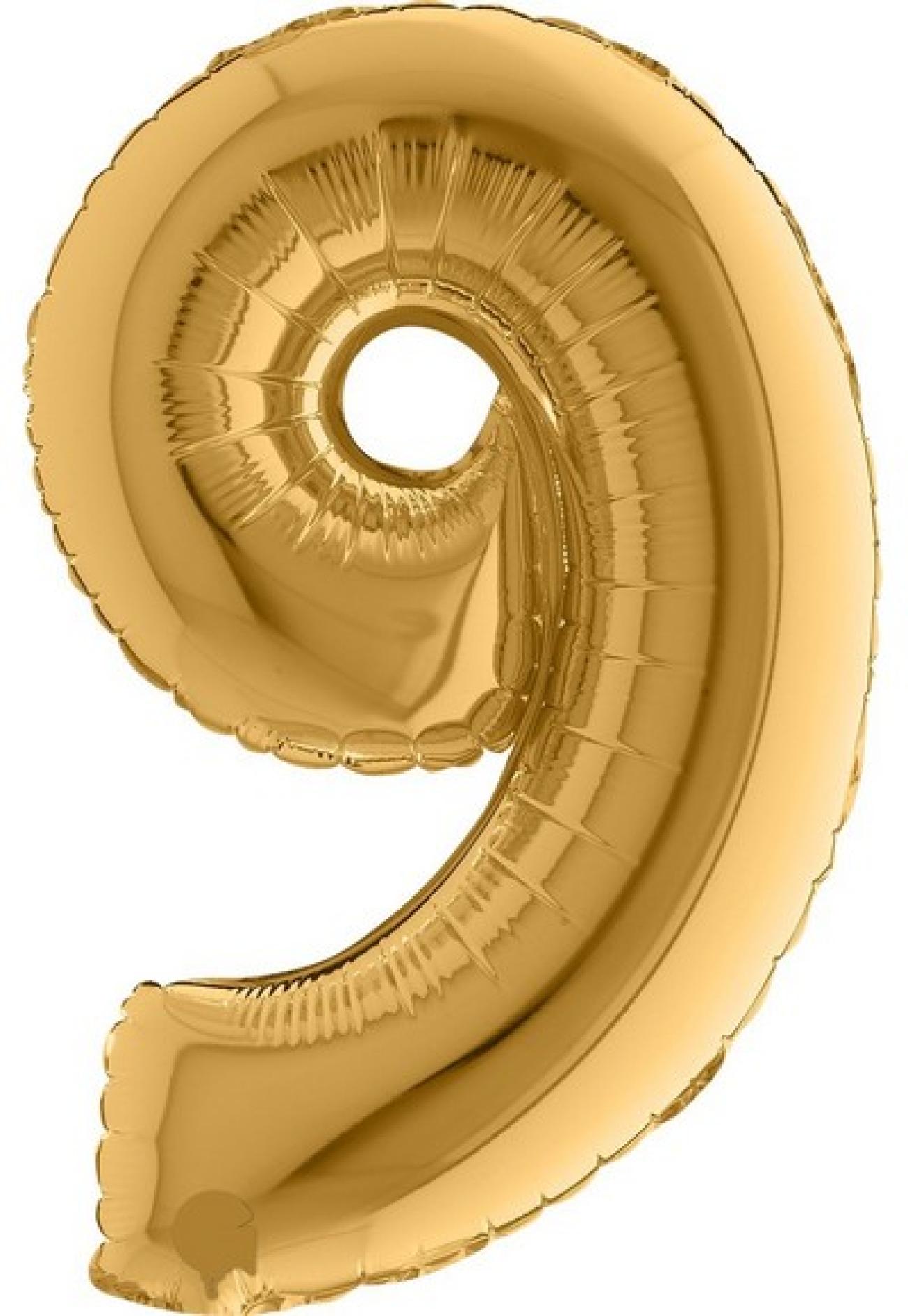 Pallone foil 14" - 36 cm Numero 9 Oro Q