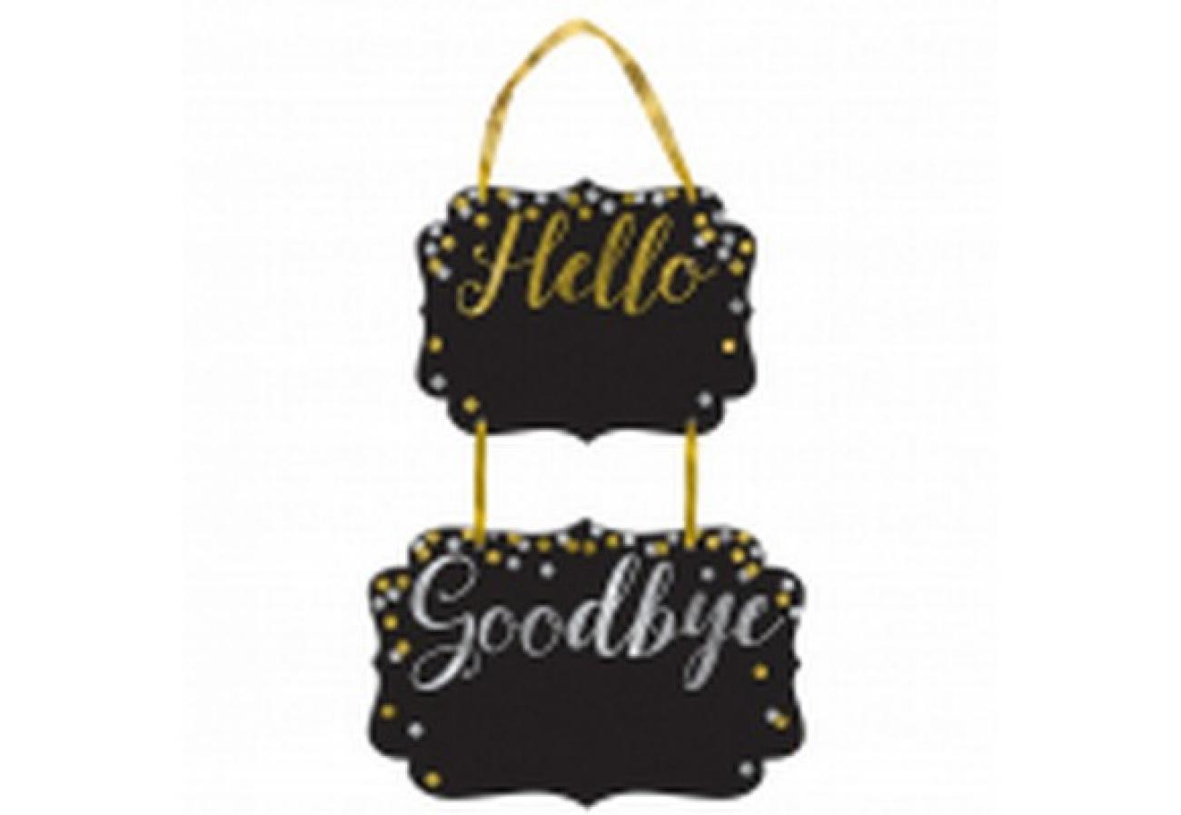 Lavagna MDF Hello & Goodbye 35 x 22 cm