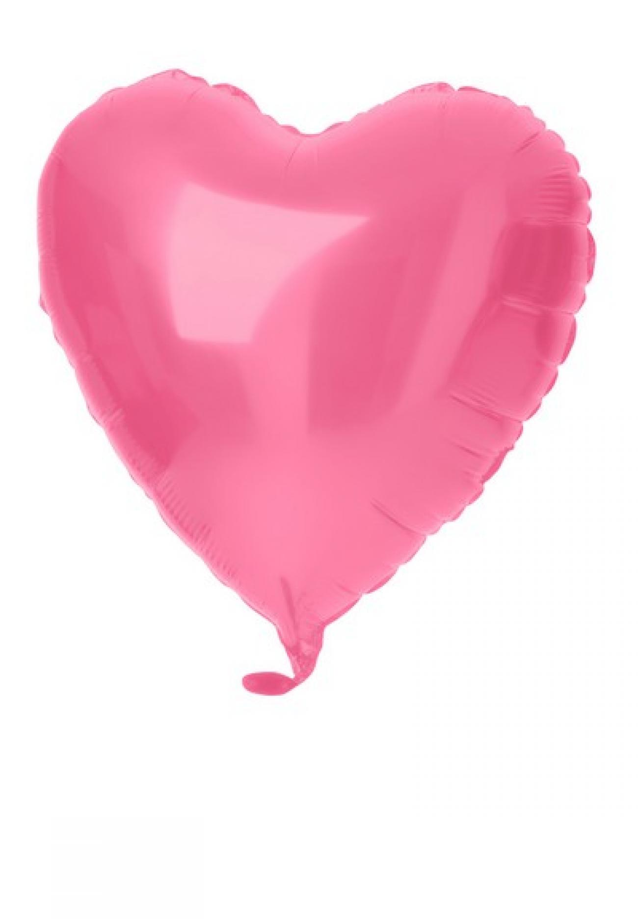 Pallone foil 18" - 45 cm Cuore rosa acceso satinato