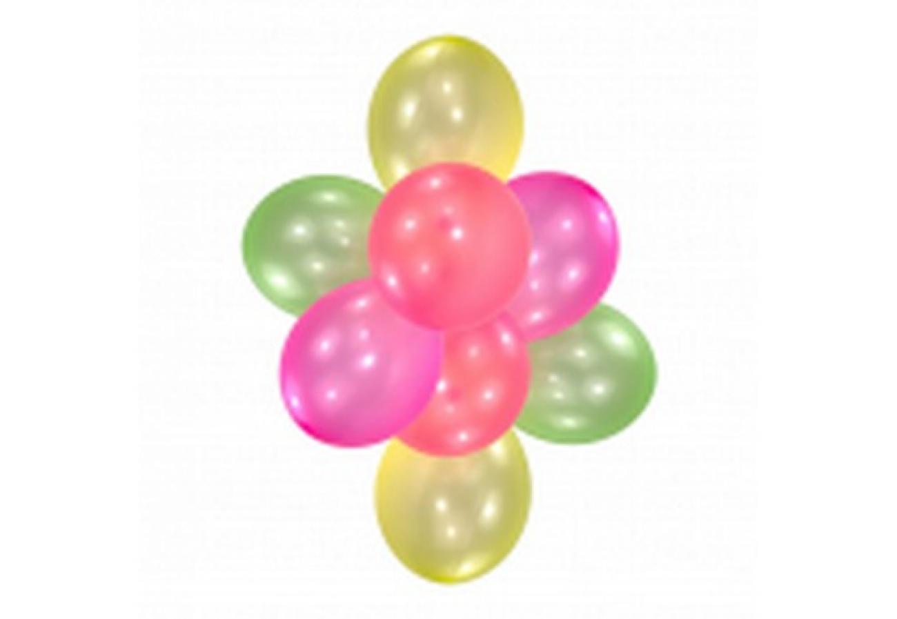 8 Latex Balloons Neon assorted 25,4 cm/10"