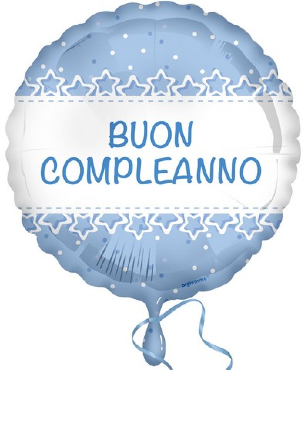 Pallone foil 18" - 45 cm Buon Compleanno Baby Stelle azzurro