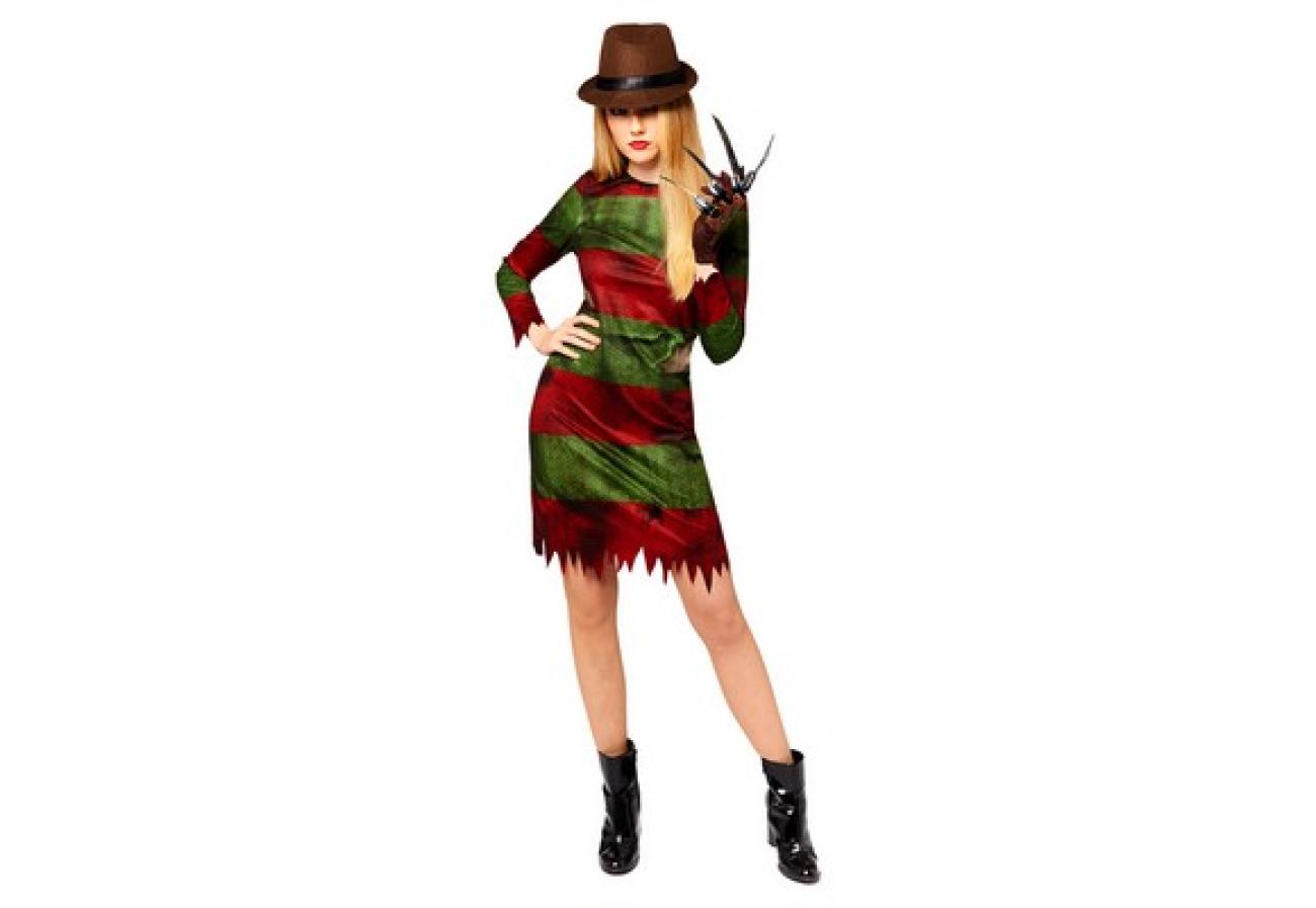 Costume Adulto Freddy Kruger Tg. L -Cont: Top, maschera, guanto effetto lama