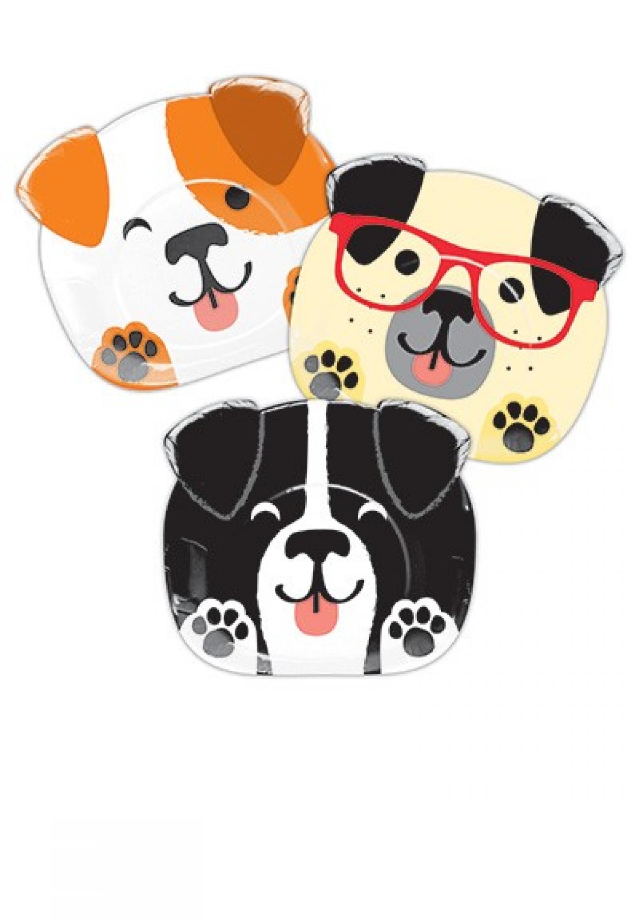 Piatto 23 cm 3 soggetti assortiti Cani - Dog Party 8 pz